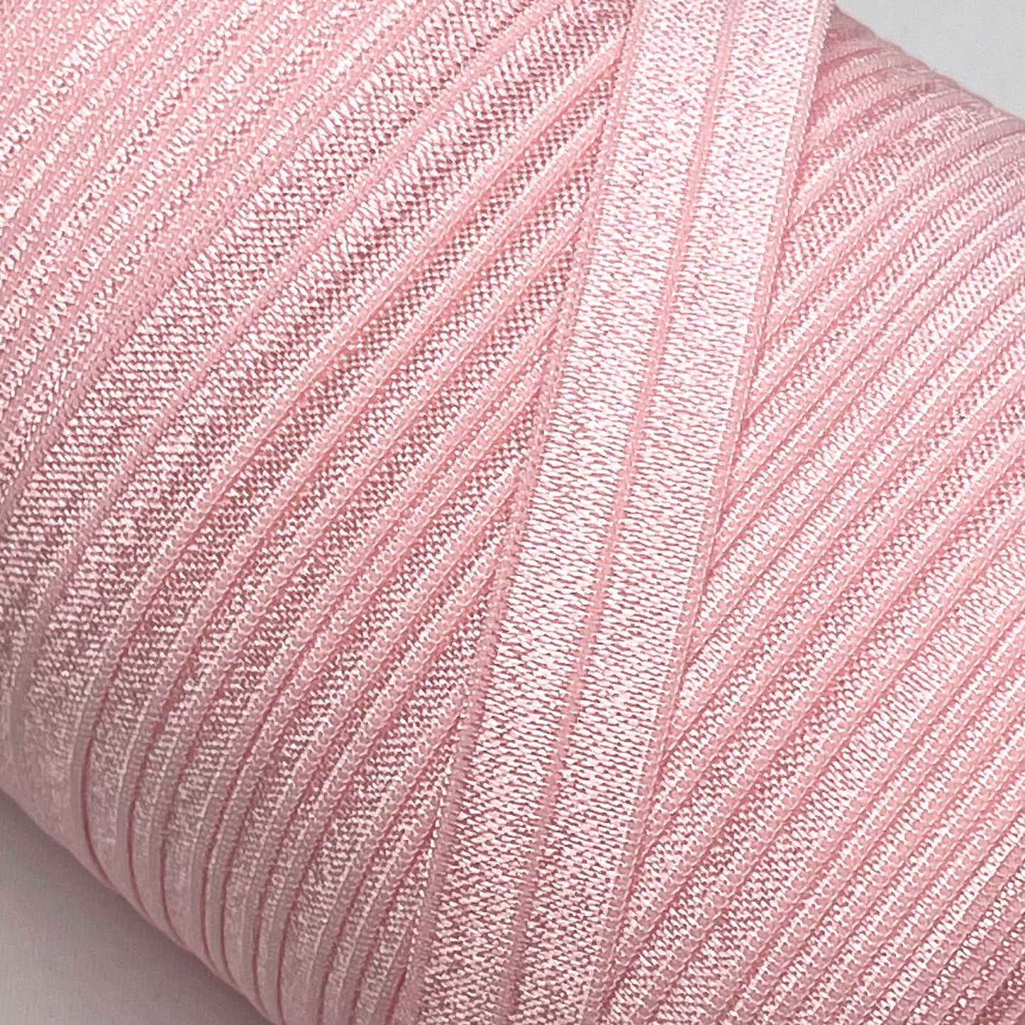 Light Pink 15mm Satin Foldover Elastic
