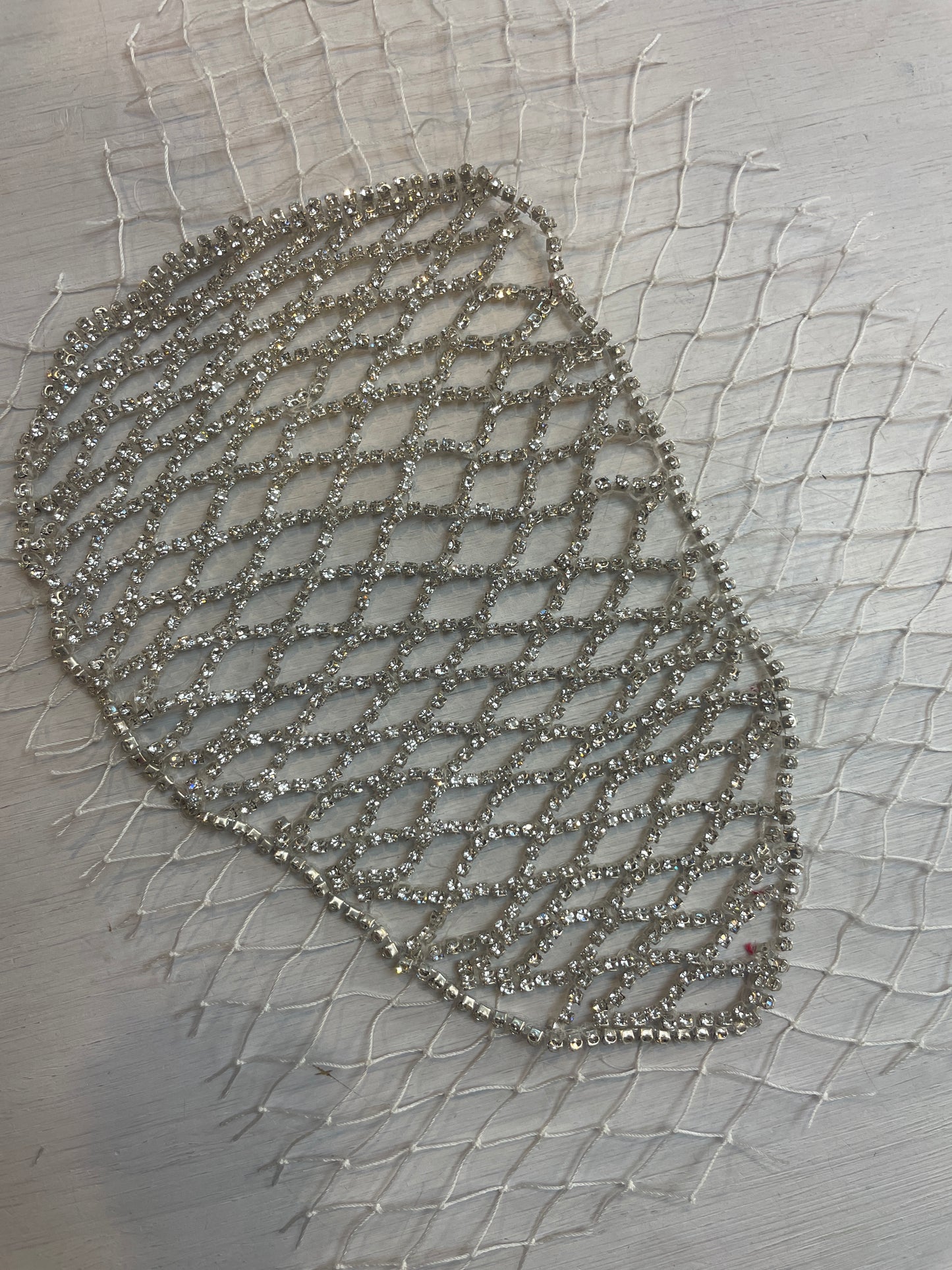Diamanté triangular motif piece