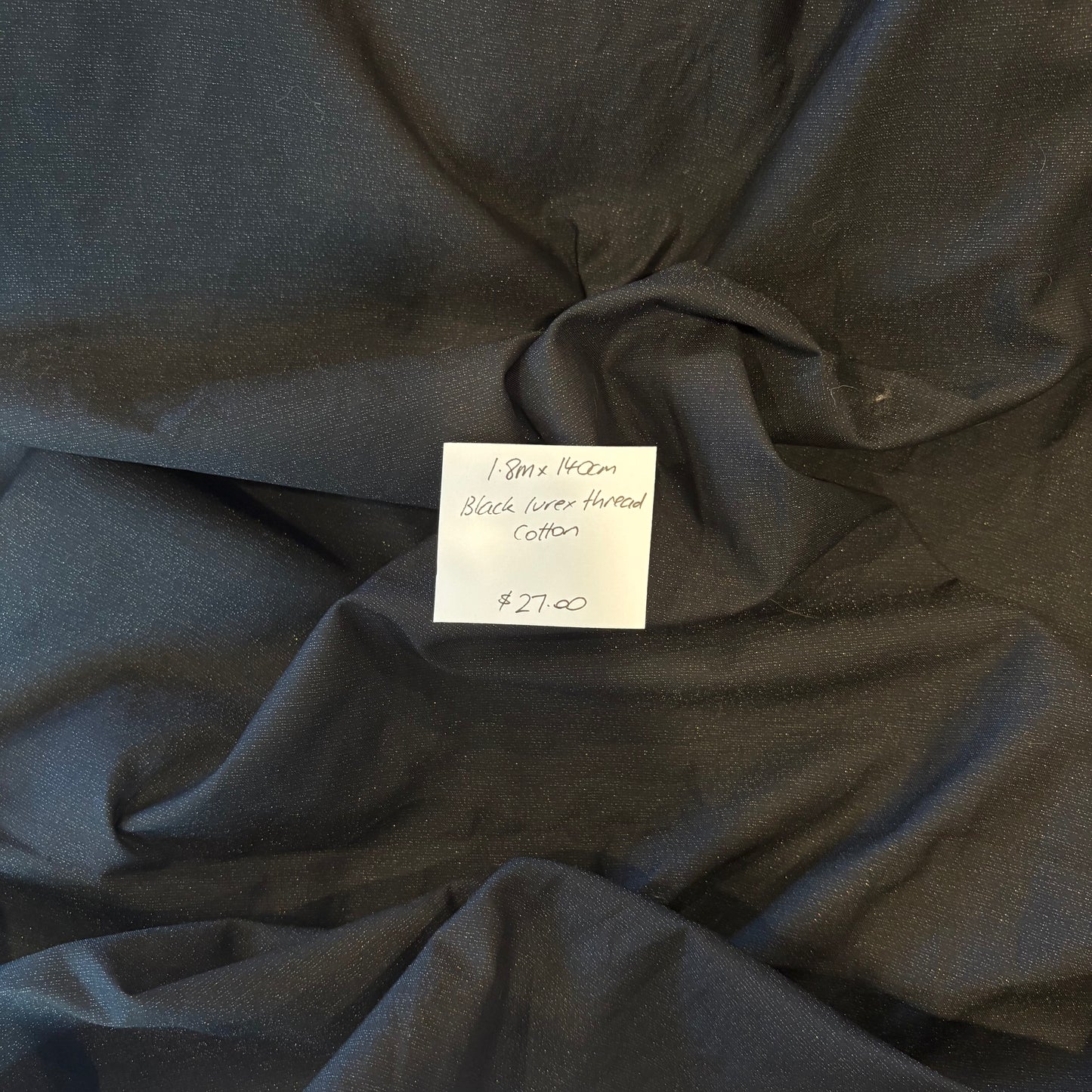 1.8m Black Lurex Thread Cotton