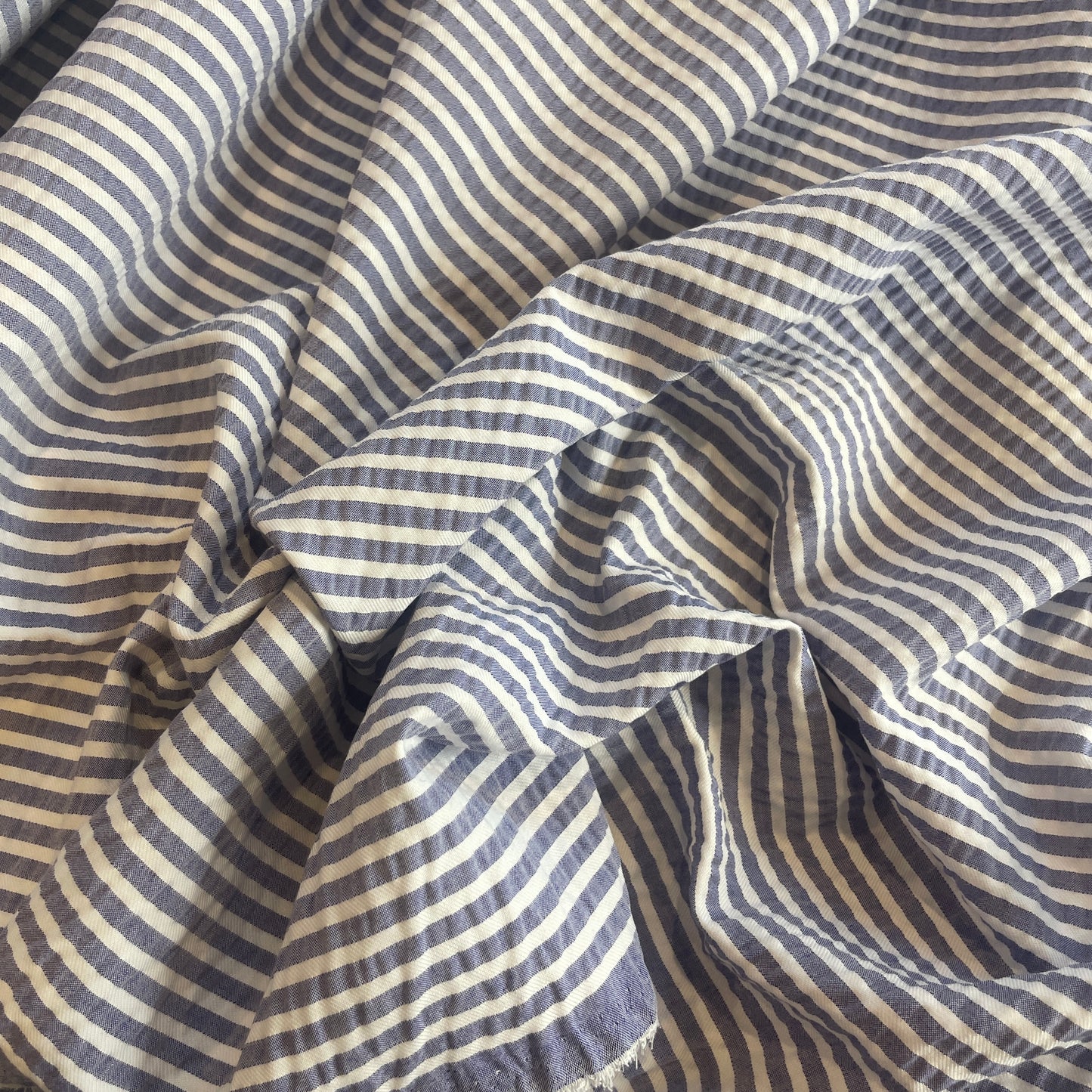 Nautical stripe seersucker