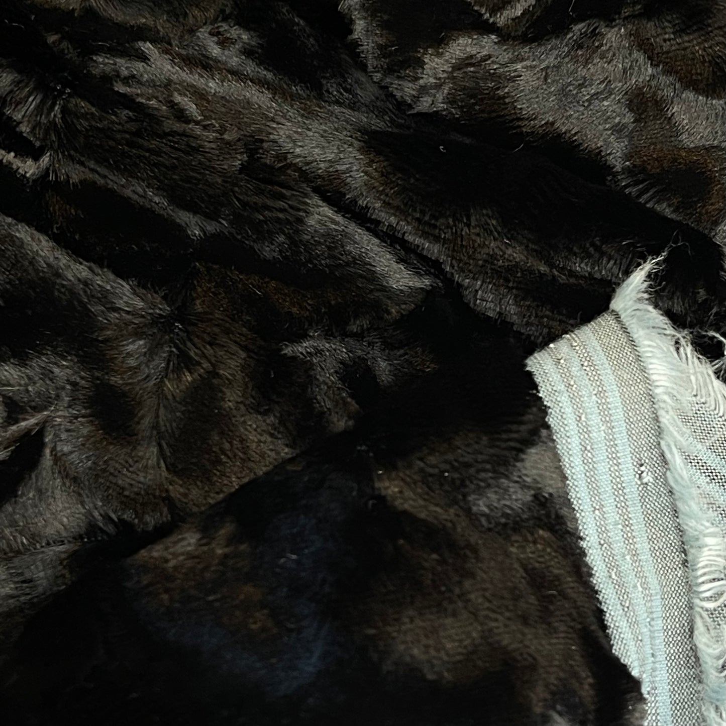 Midnight textured stretch woven velvet
