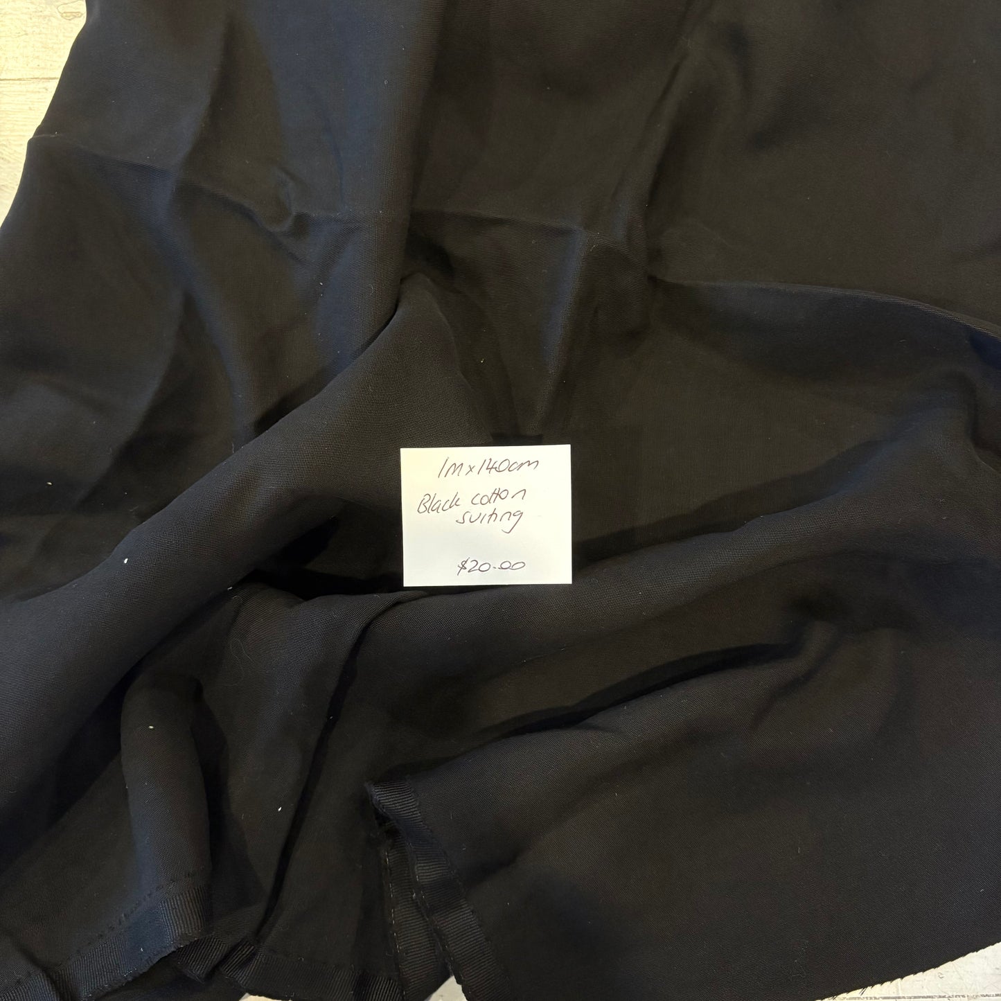 1m Black Cotton Suiting