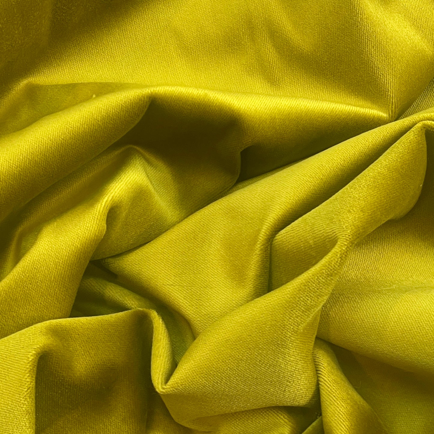 Chartreuse stretch woven velvet