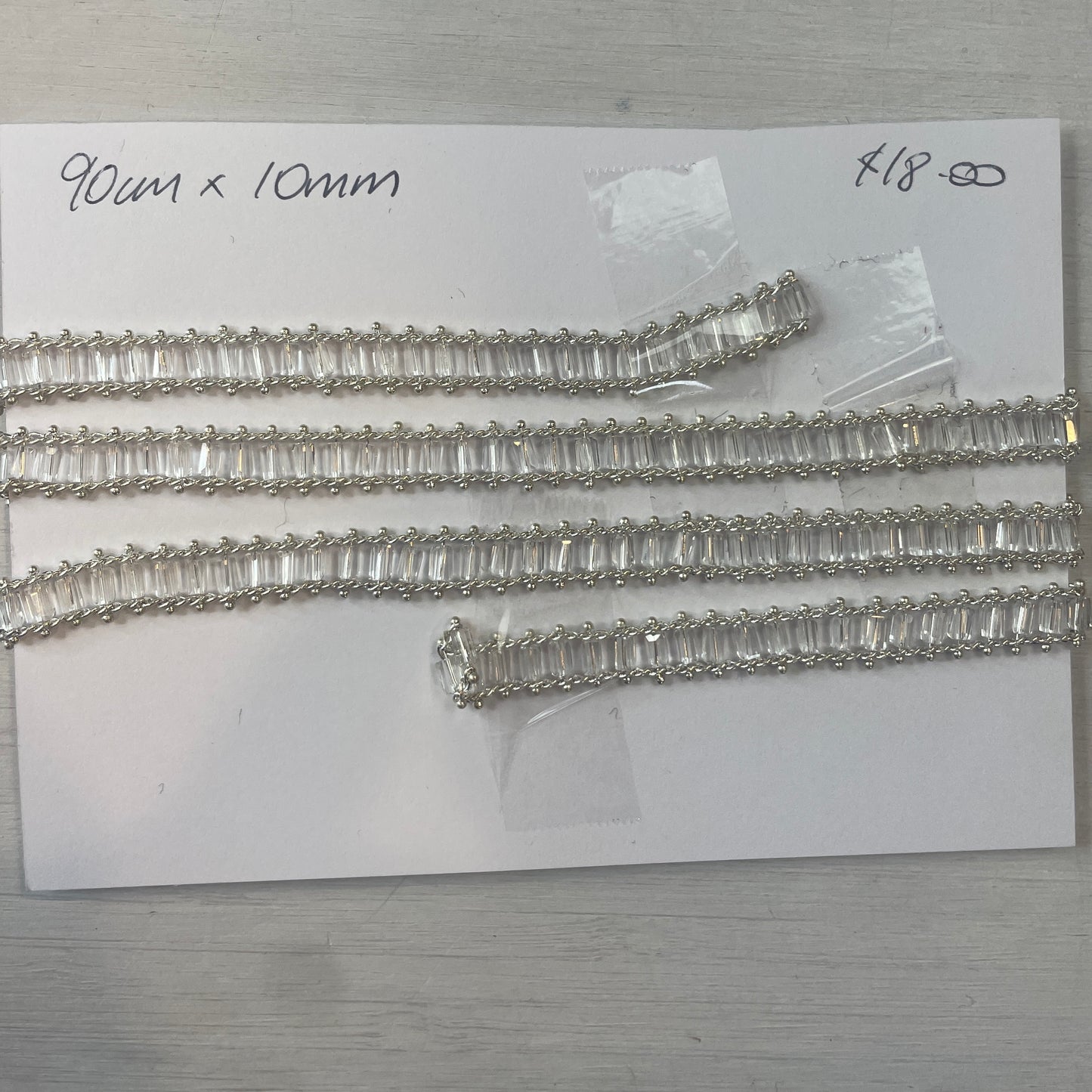90cm clear bead trim