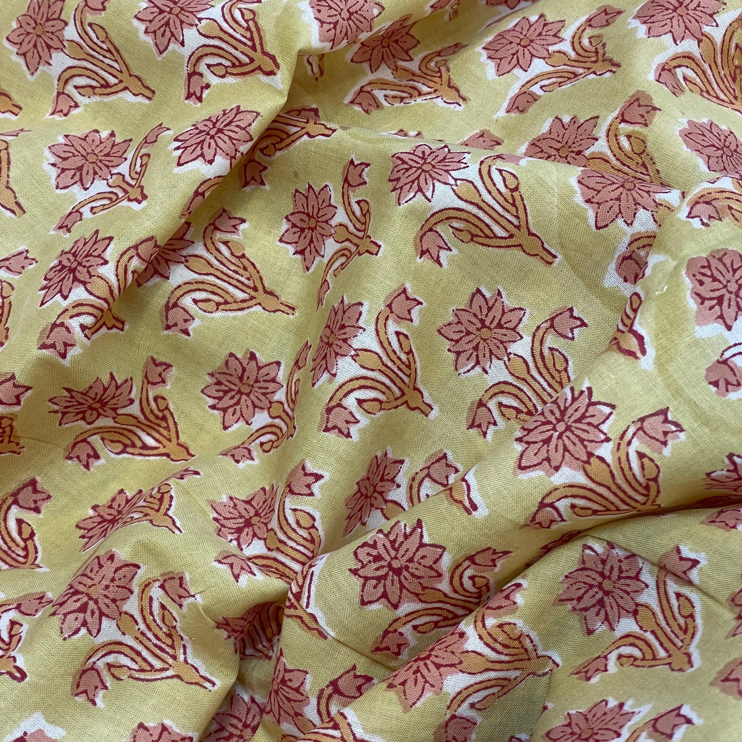 Amber palace block print cotton voile