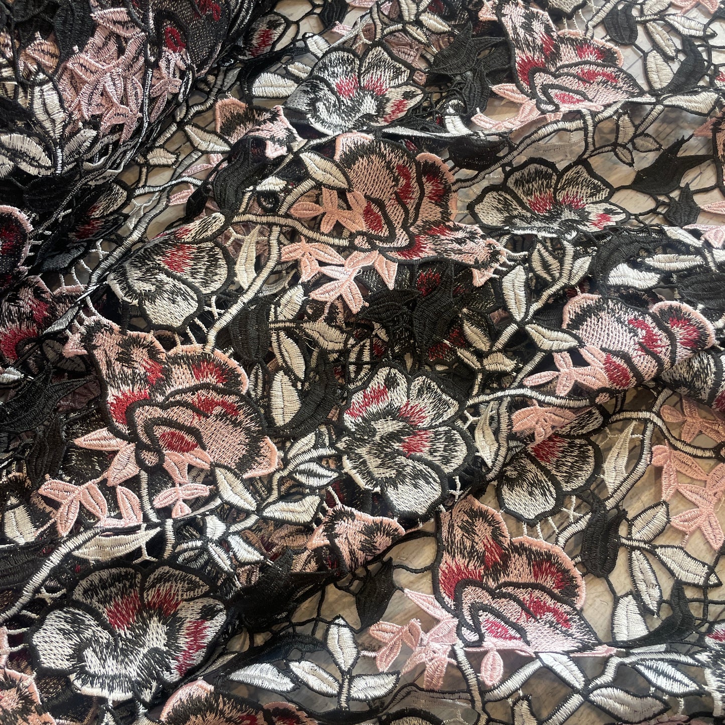 black rose Guipure Lace