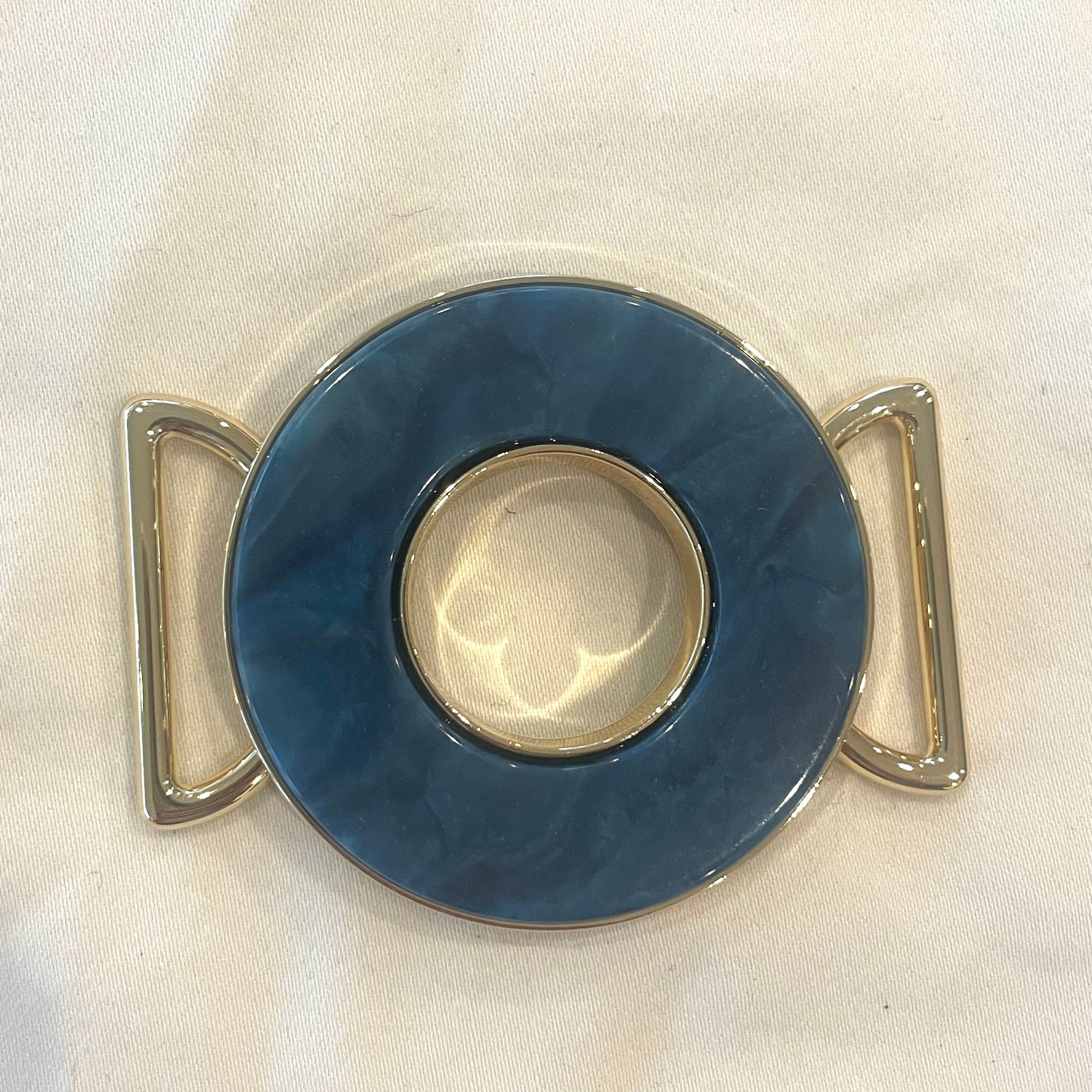 Teal marble Ring buckle large