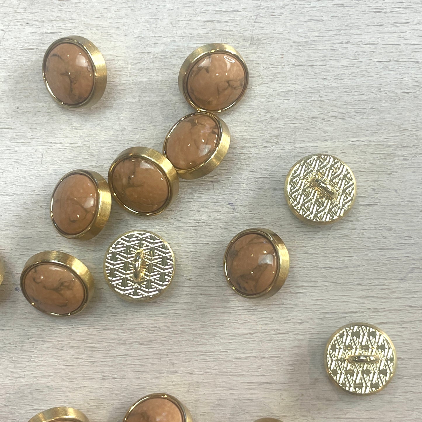 12mm tan marble dome shank button