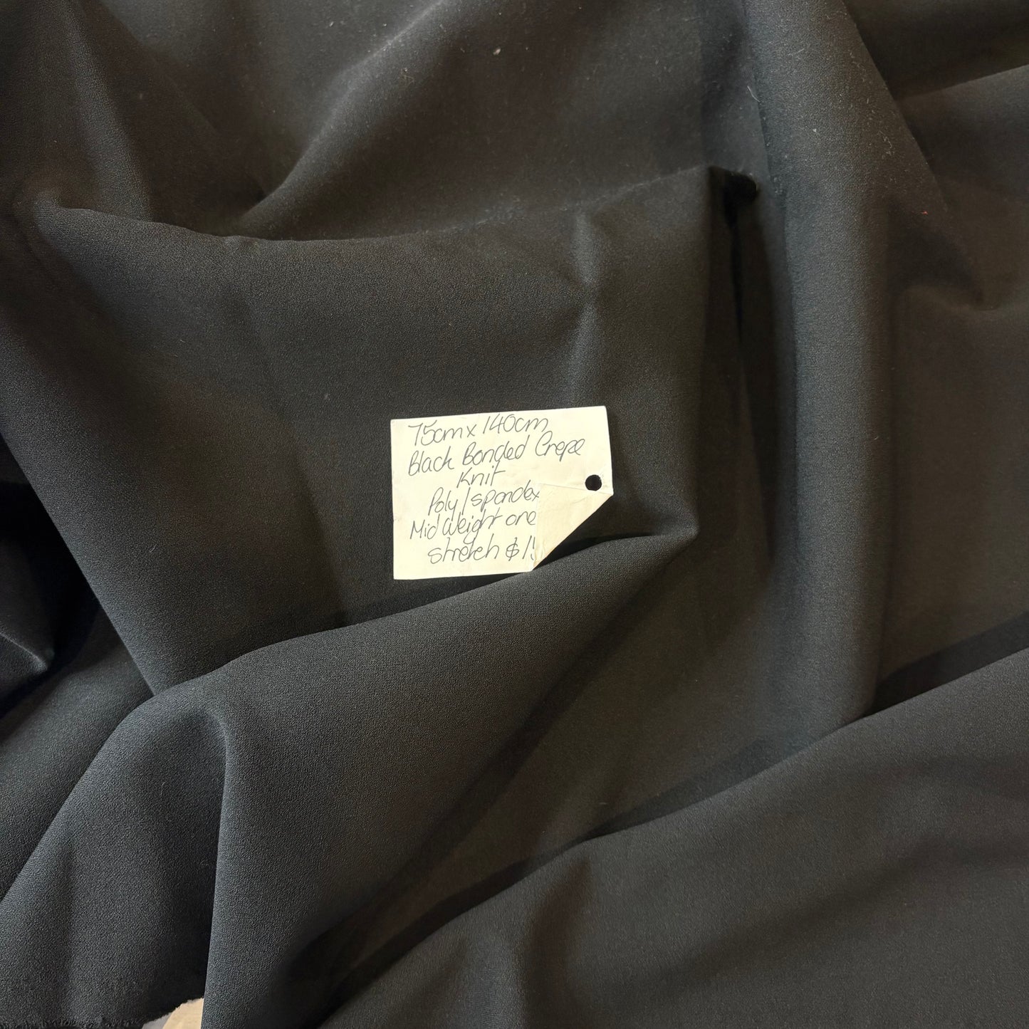 75cm Black Bonded Crepe Knit
