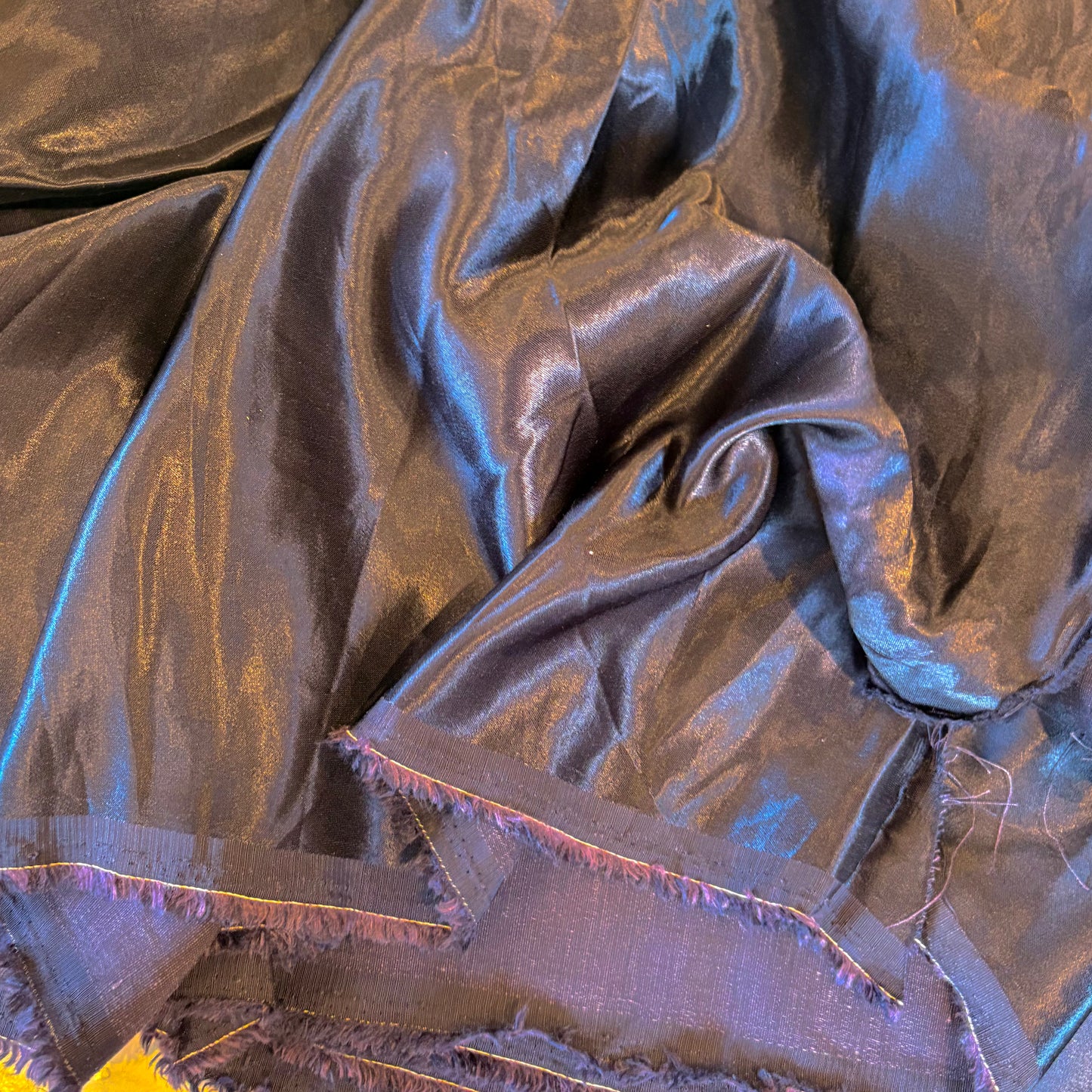 3.4m Navy high shine satin