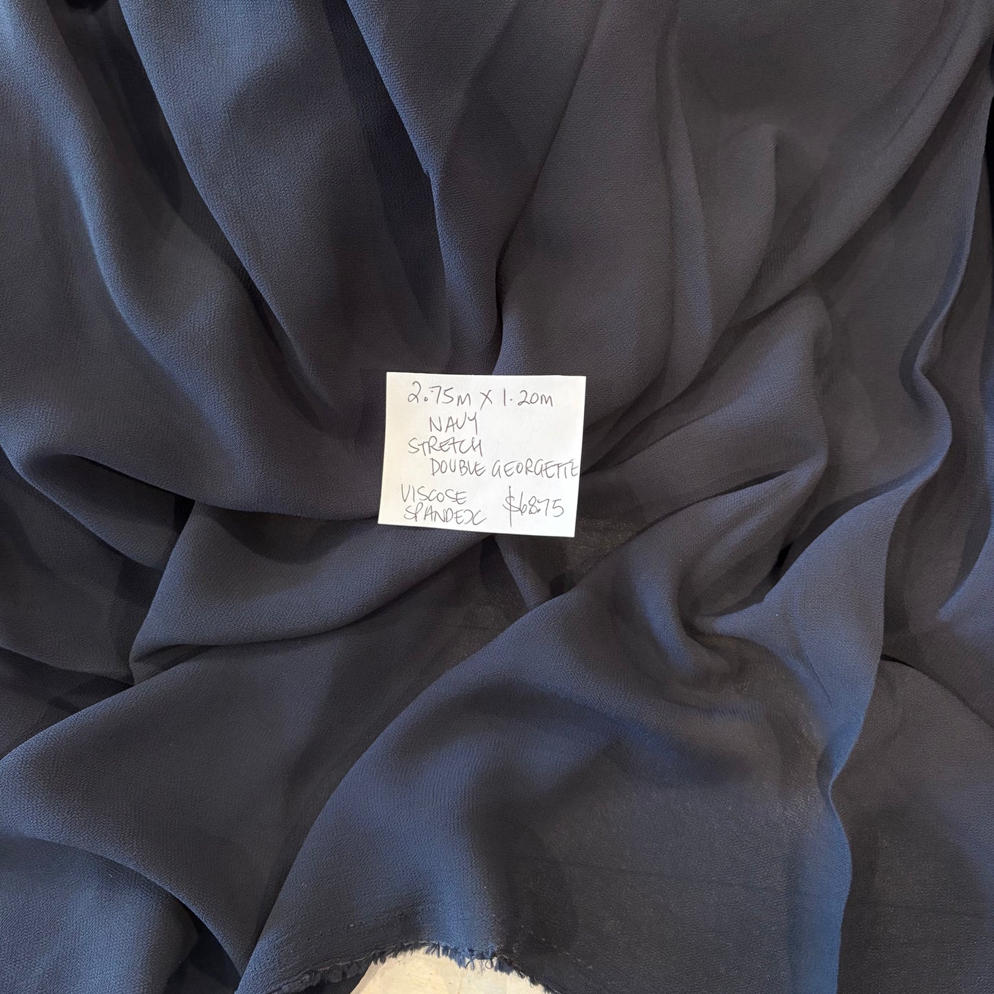 2.75m Navy Stretch Double Georgette