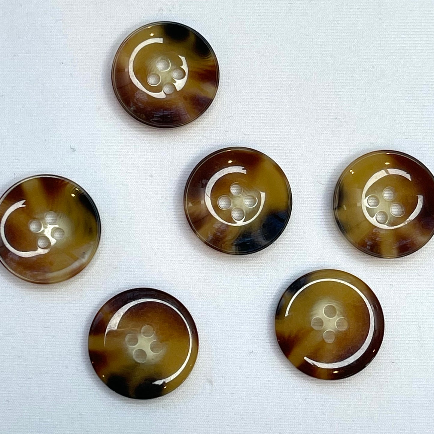 22mm Oxford 4 Hole Tortoiseshell Button