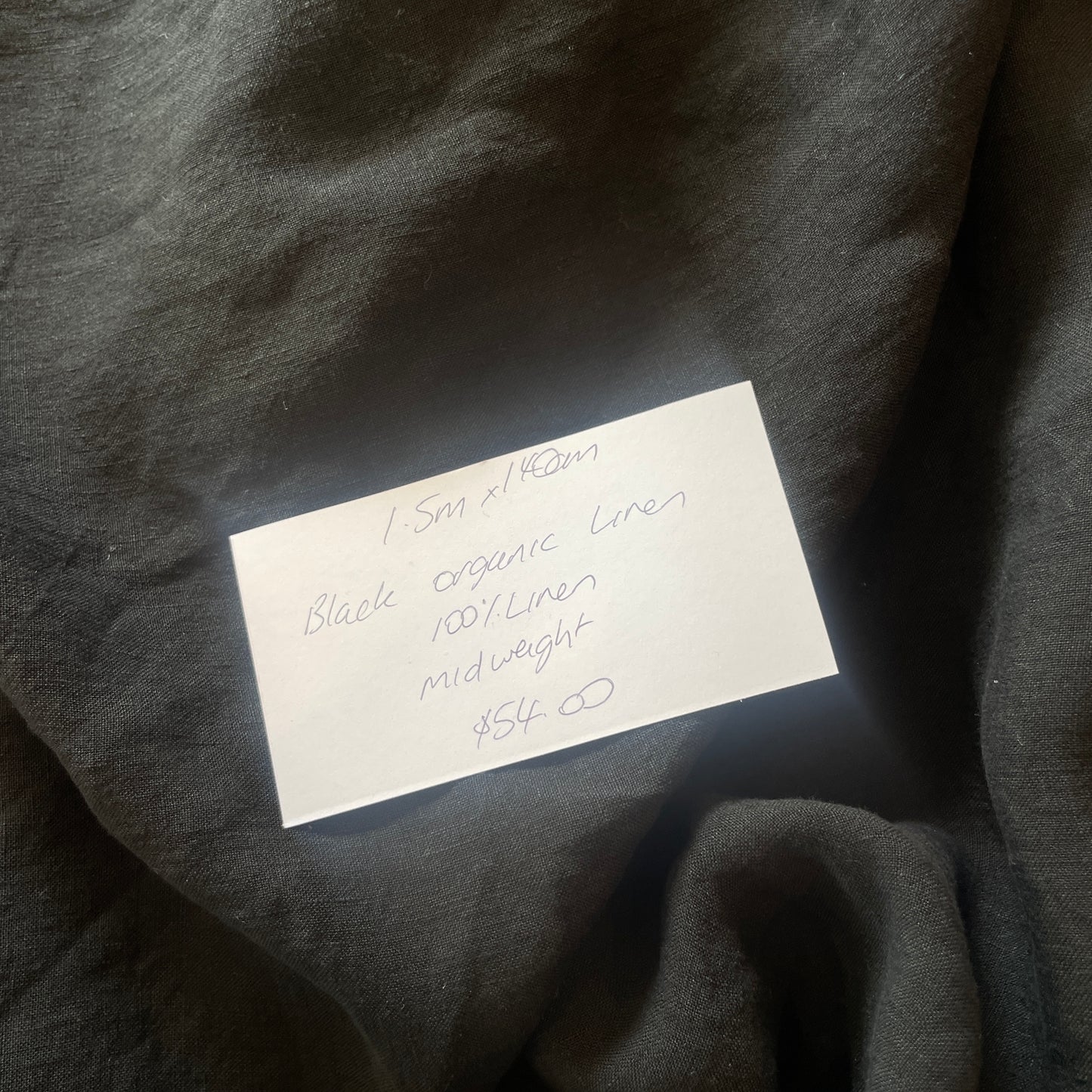 1.5m black Organic Linen