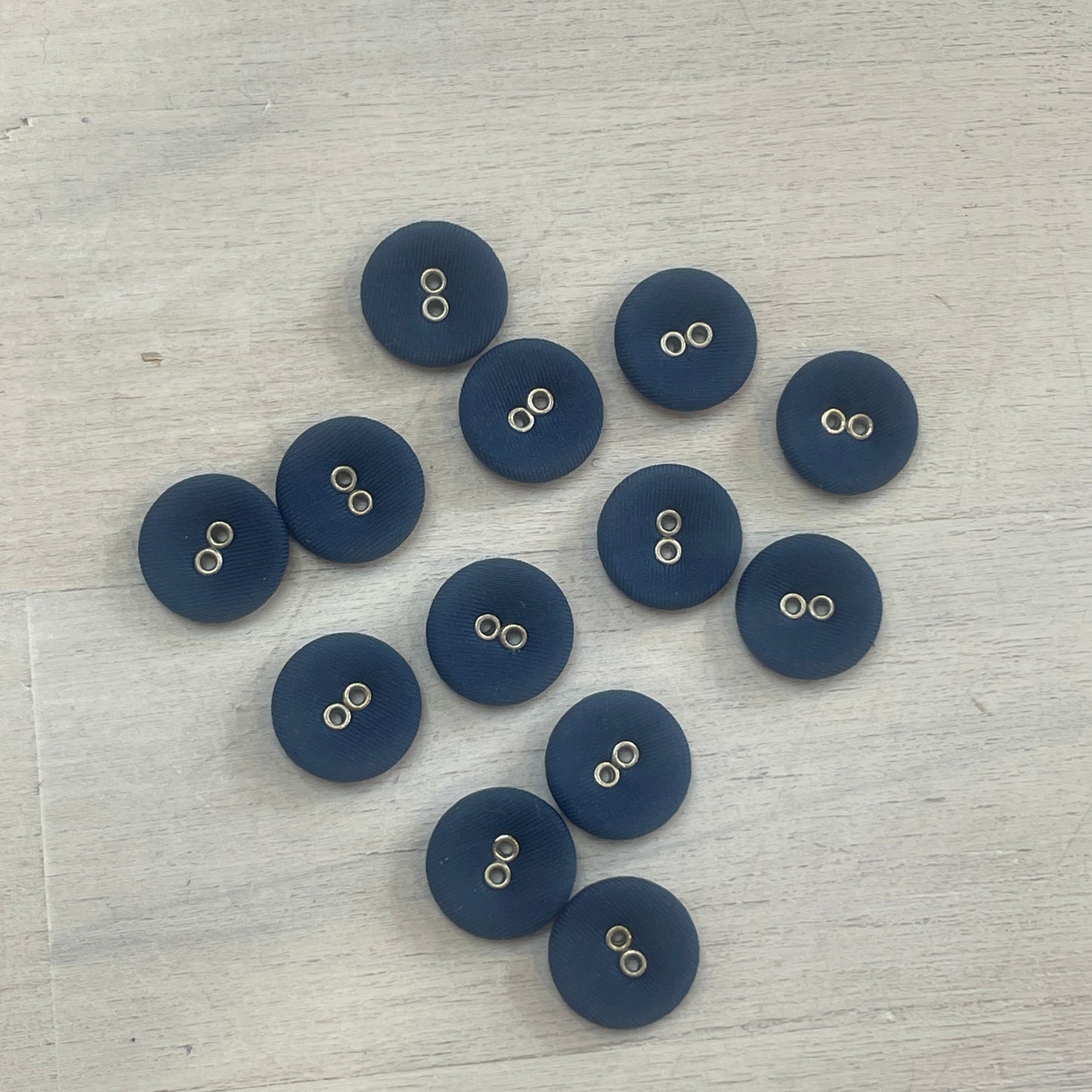 15mm navy silk crepe de chine covered buttons
