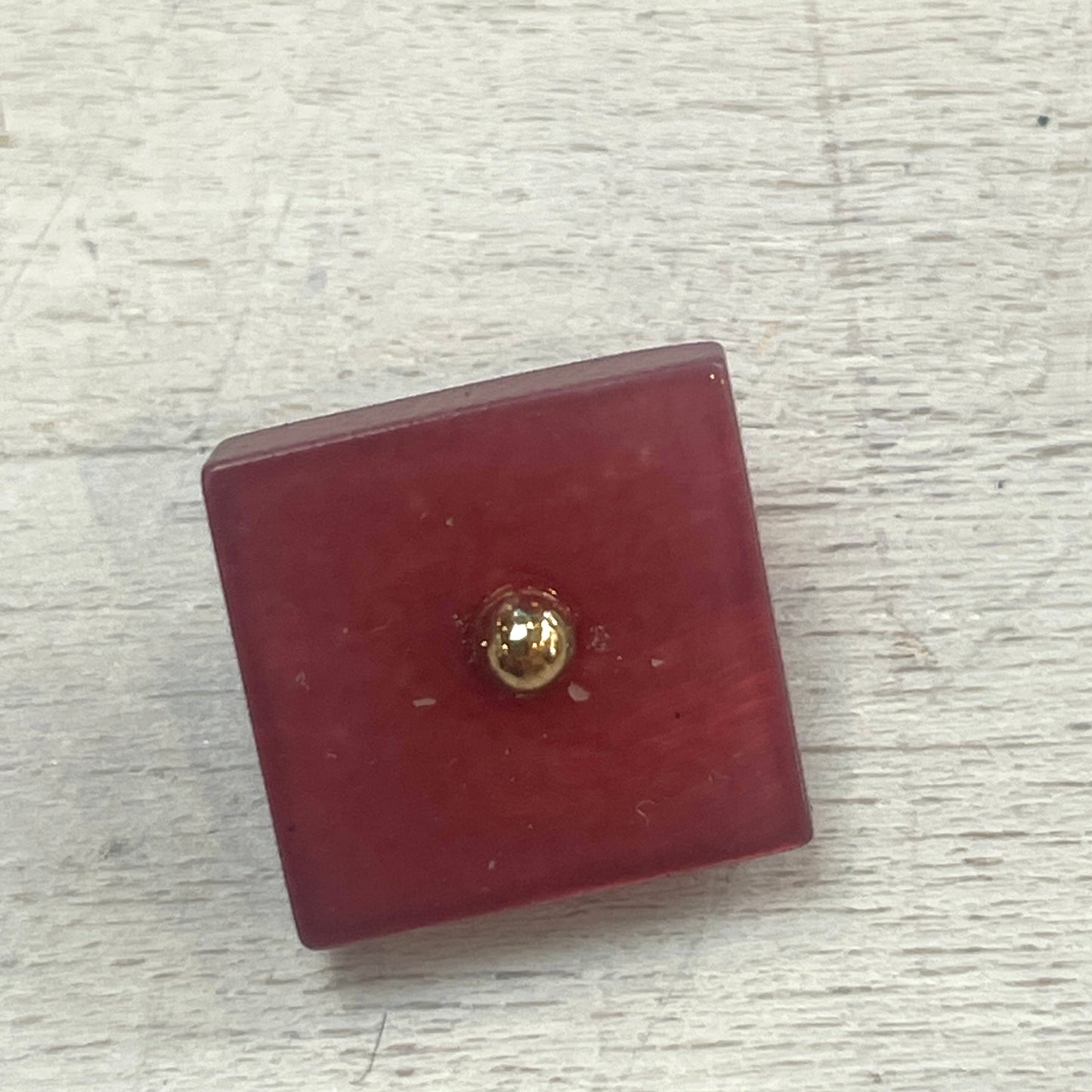 12mm Ruby glass square shank button