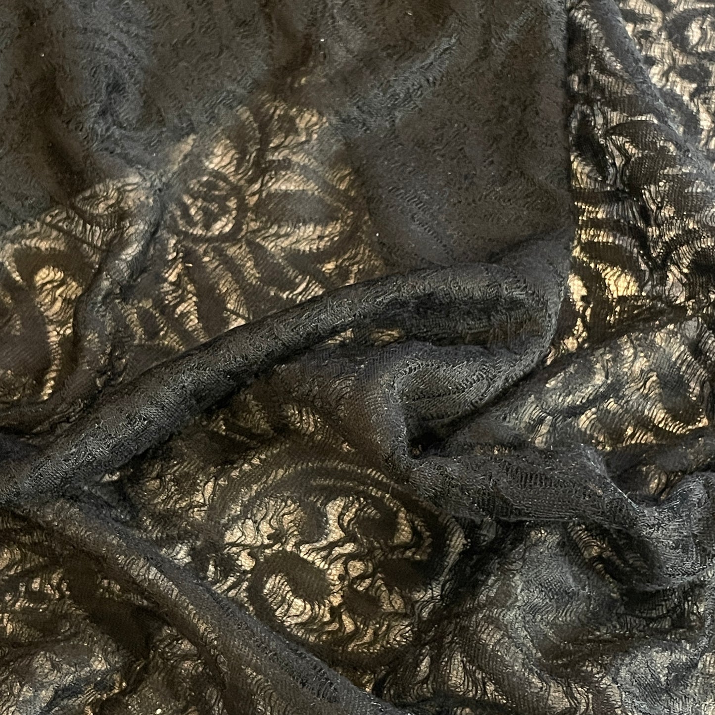 Lilly black soft sheer jacquard knit