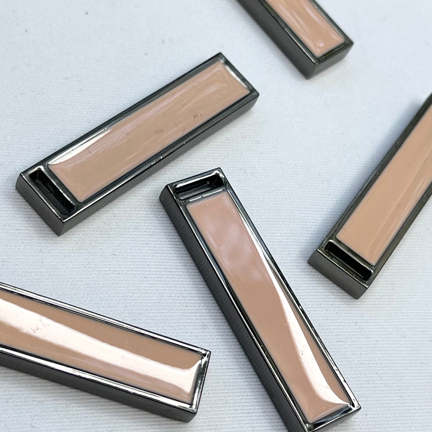 Blush Enamel Ribbon Toggle Ends