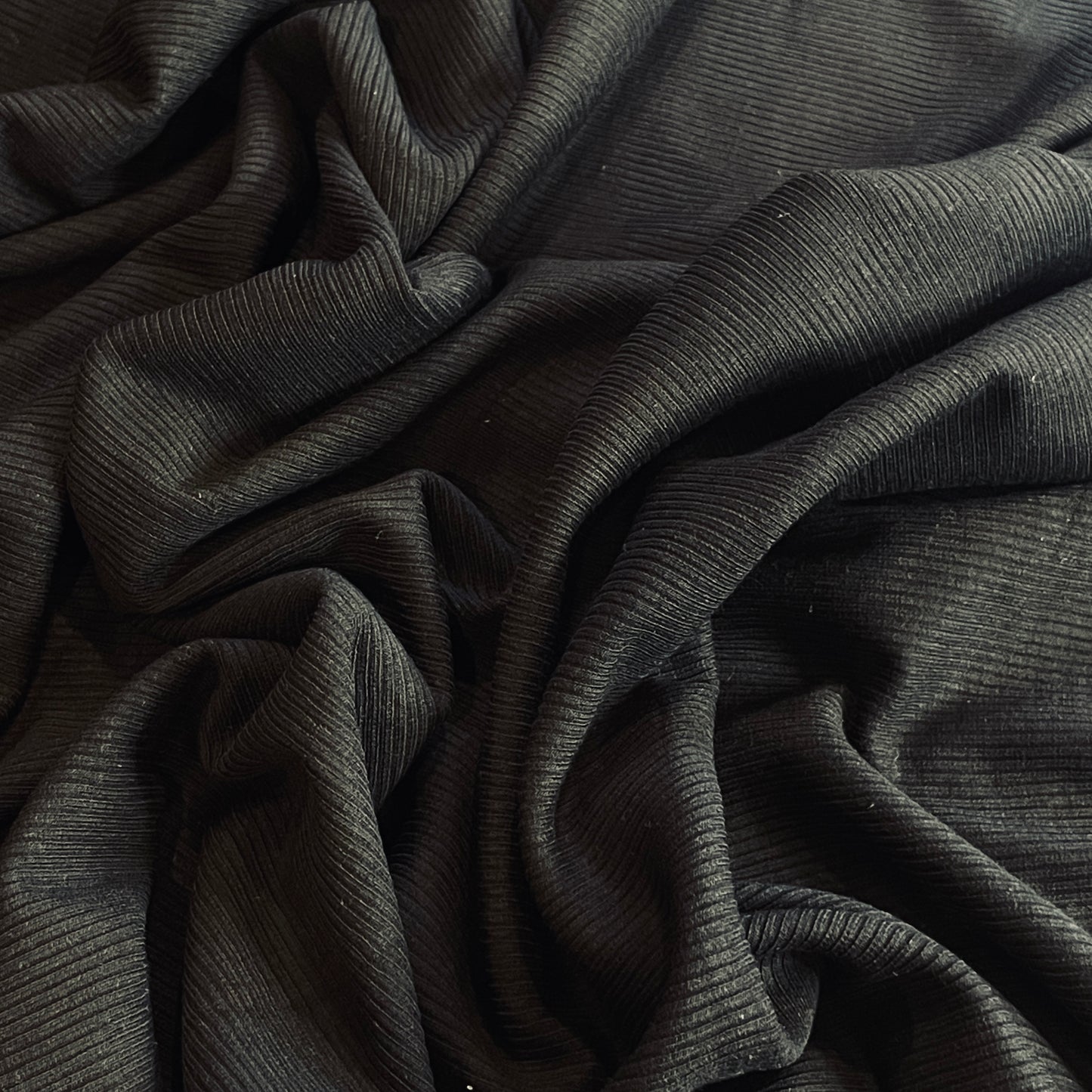 Black super soft cotton lycra rib knit