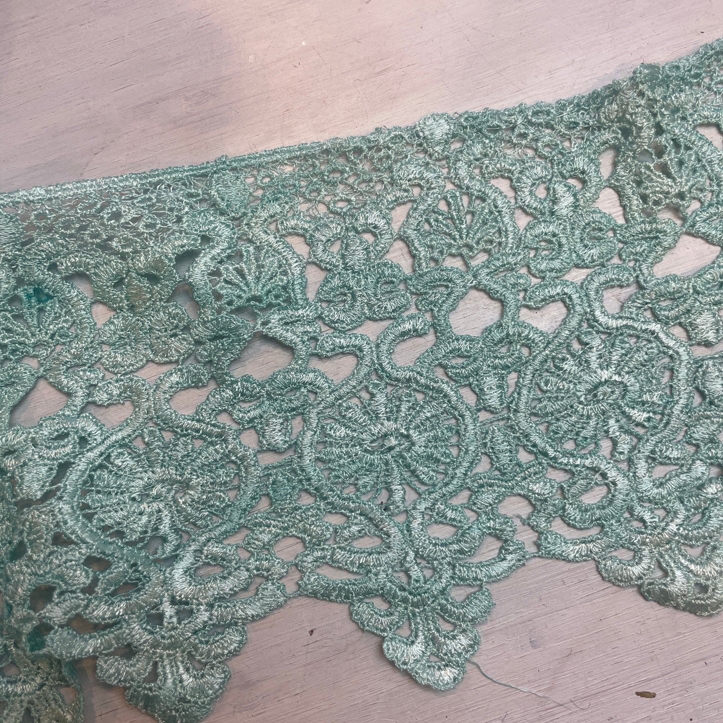 Spearmint ornate Guipure Trim