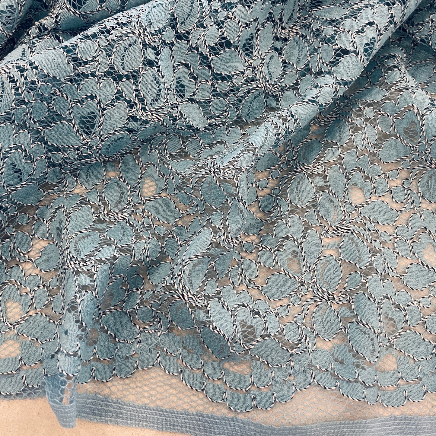 Mon ami aquamarine fine corded lace
