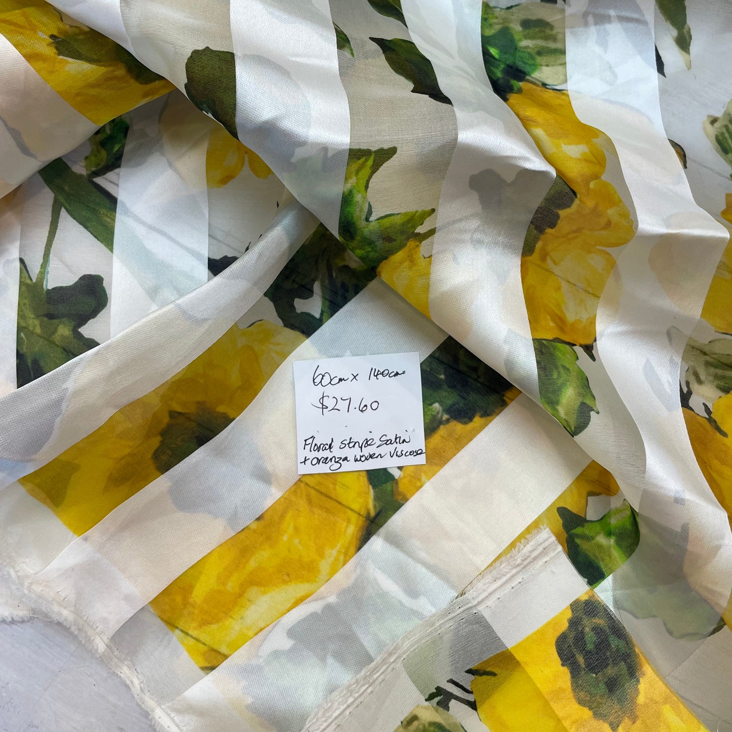 60cm Floral Stripe Satin/organza