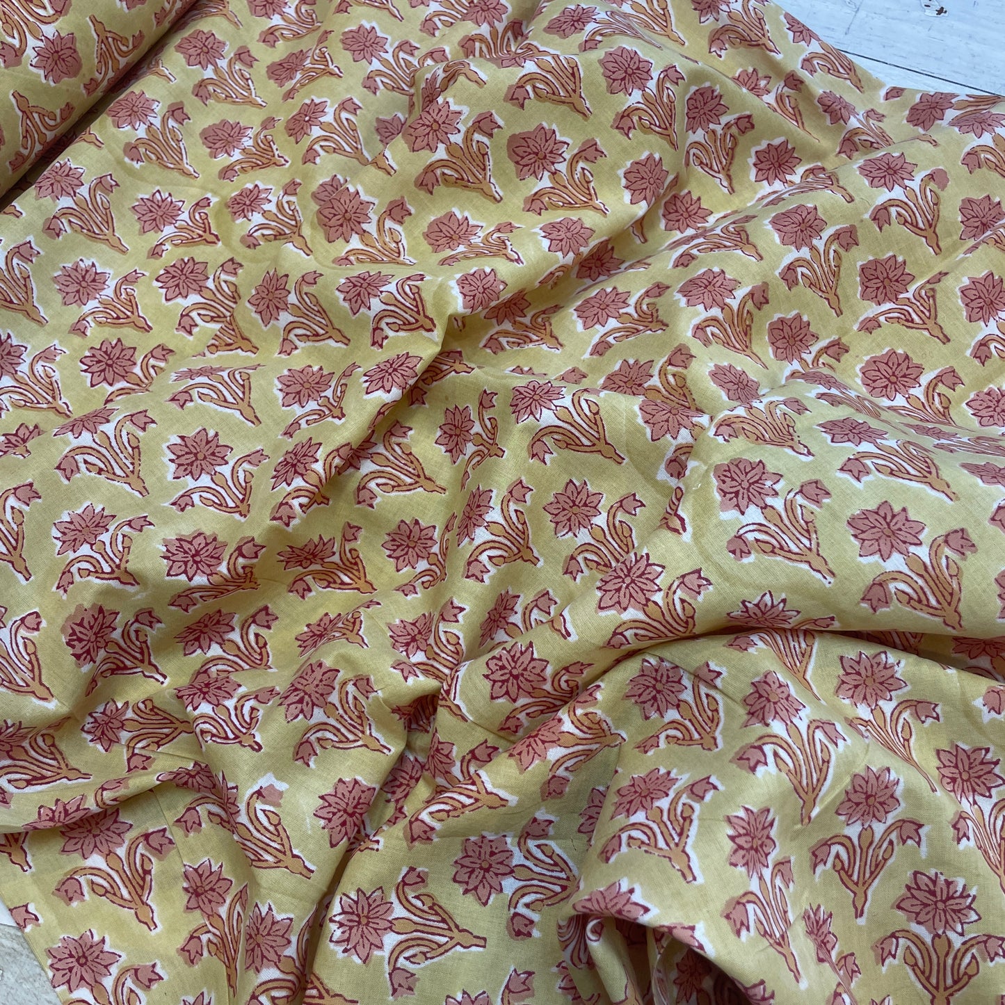 Amber palace block print cotton voile