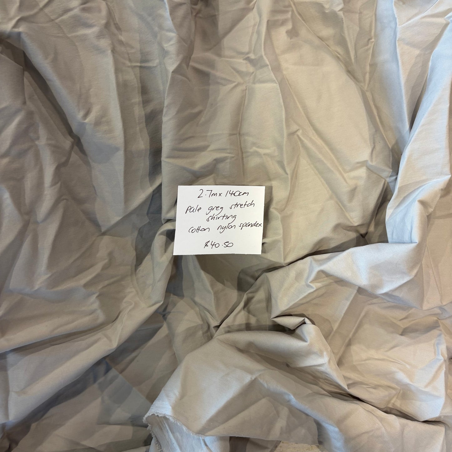 2.7m Pale Grey Stretch Shirting