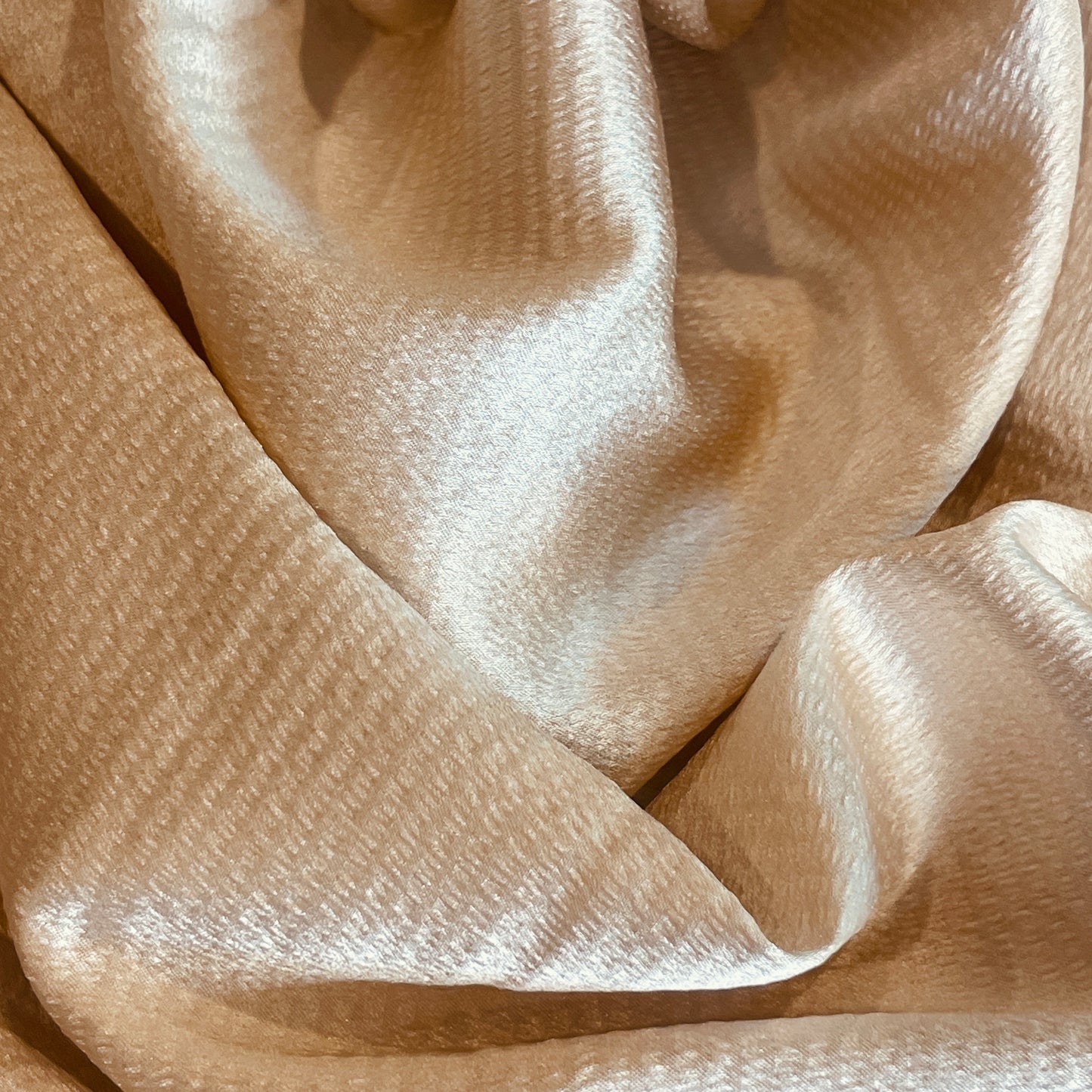 Champagne textured stretch viscose satin