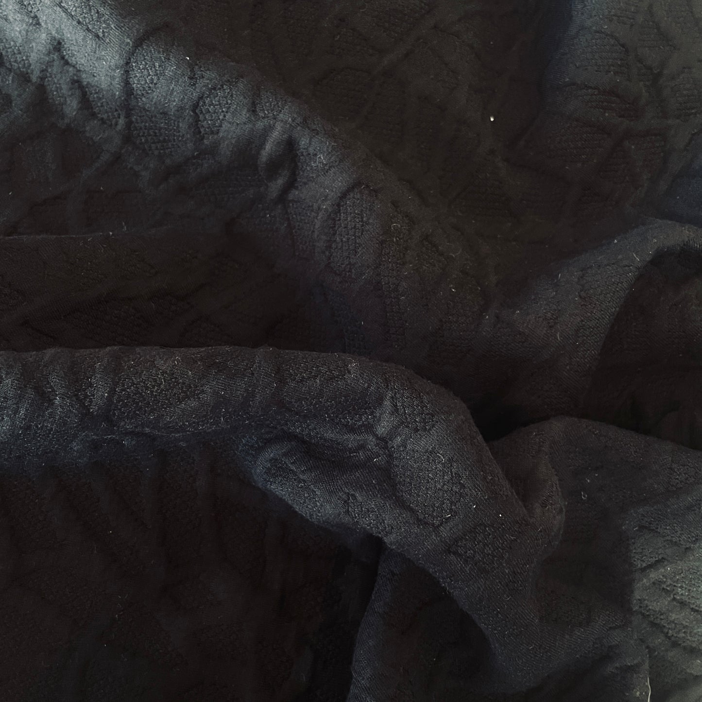 1m black textured knit