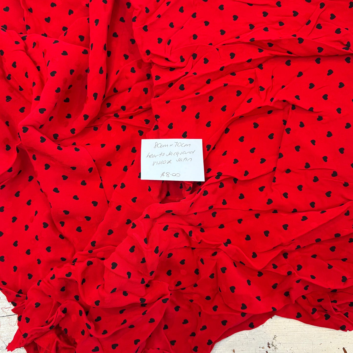 80cm Hearts Jacquard Viscose Satin