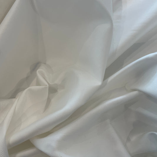 White stretch cotton sateen