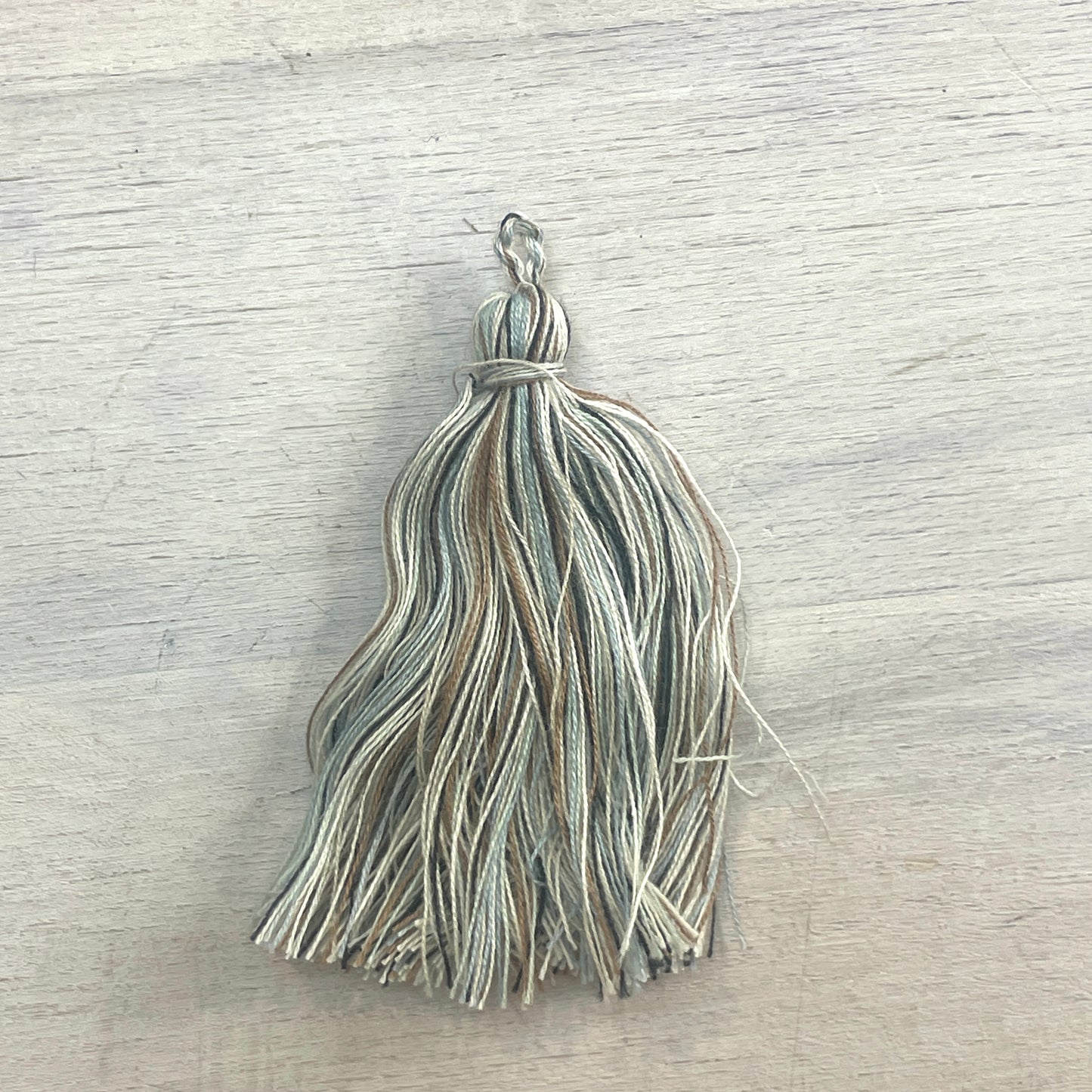 Veregated blue brown 65mm cotton tassel