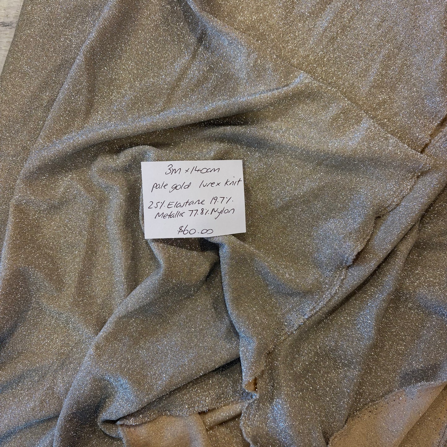 3m Pale Gold Lurex Knit