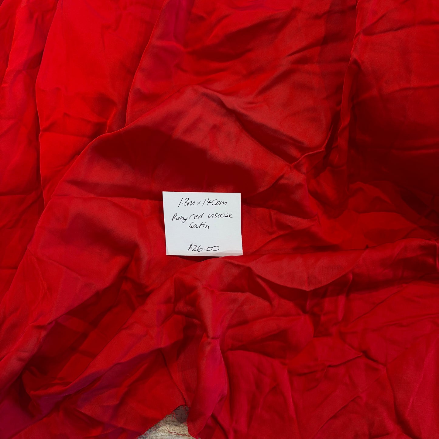 1.3m Ruby Red Viscose Satin