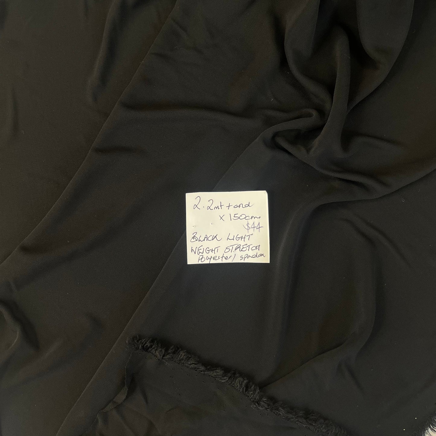 2.2m Black Stretch Poly Spandex