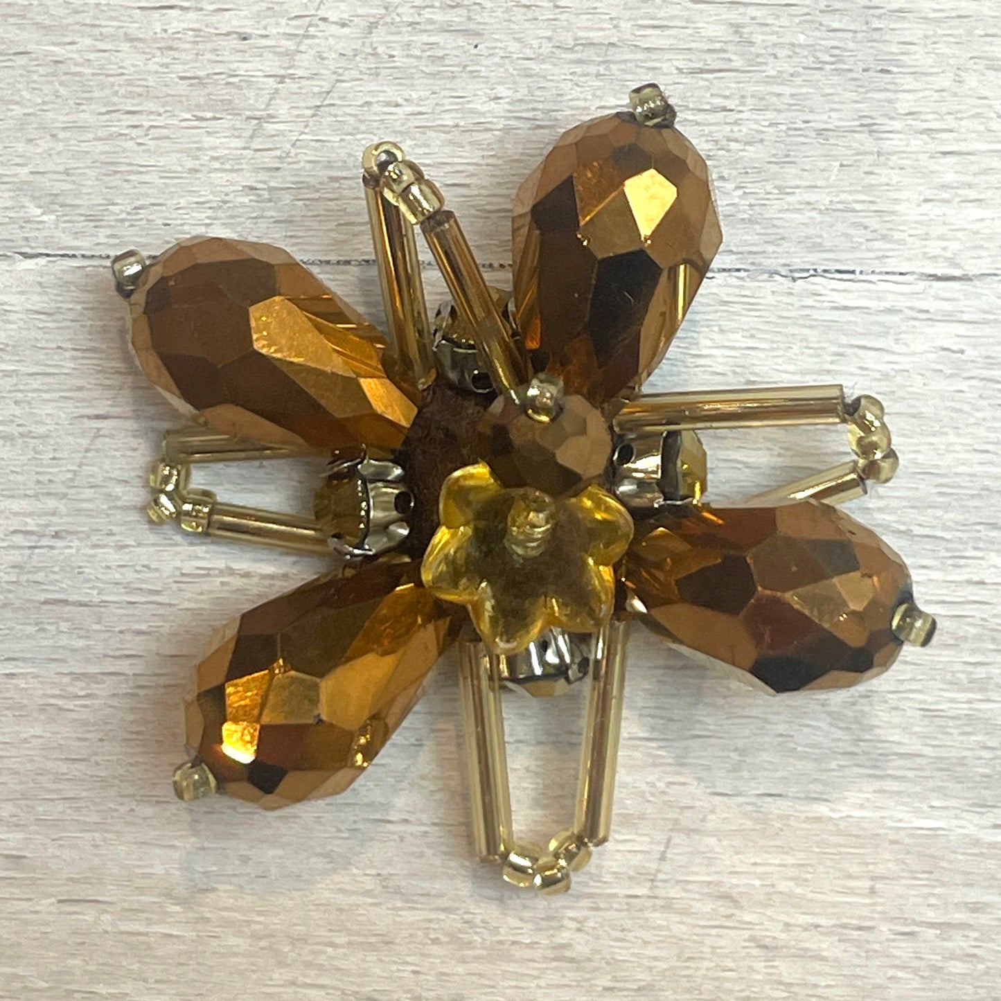 Bronze crystal flower motif