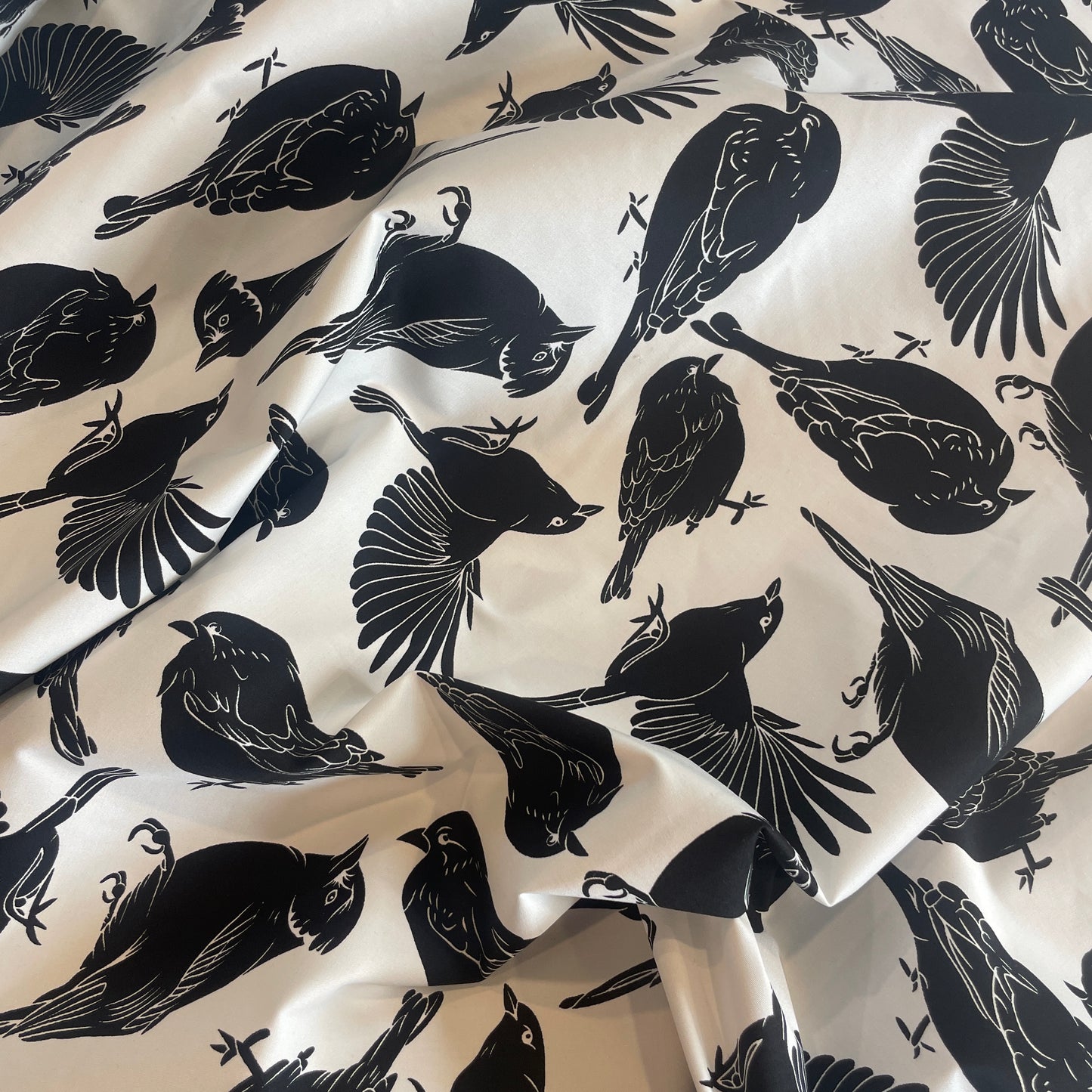 Black bird stretch Cotton