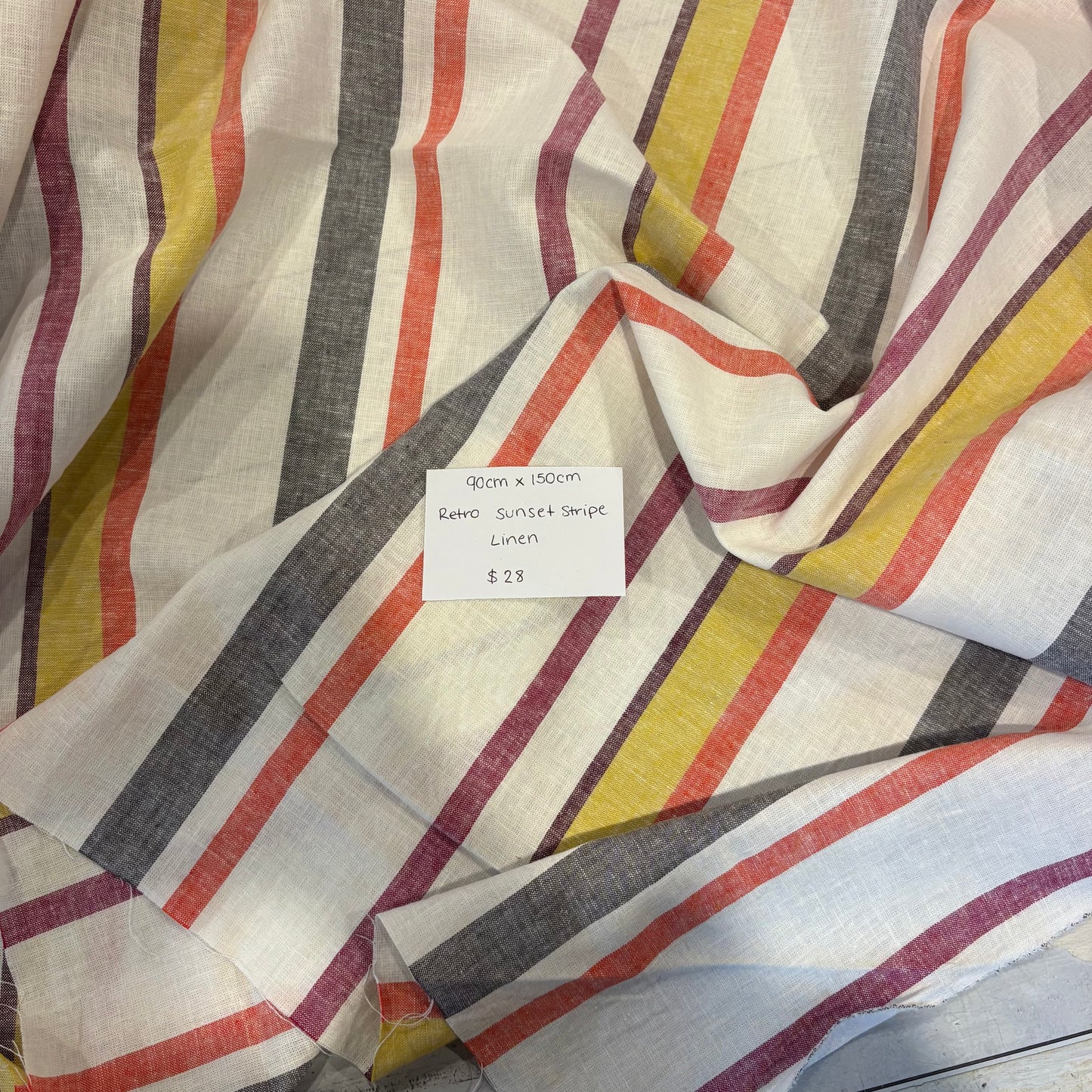 90cm Retro Sunset Stripe Linen