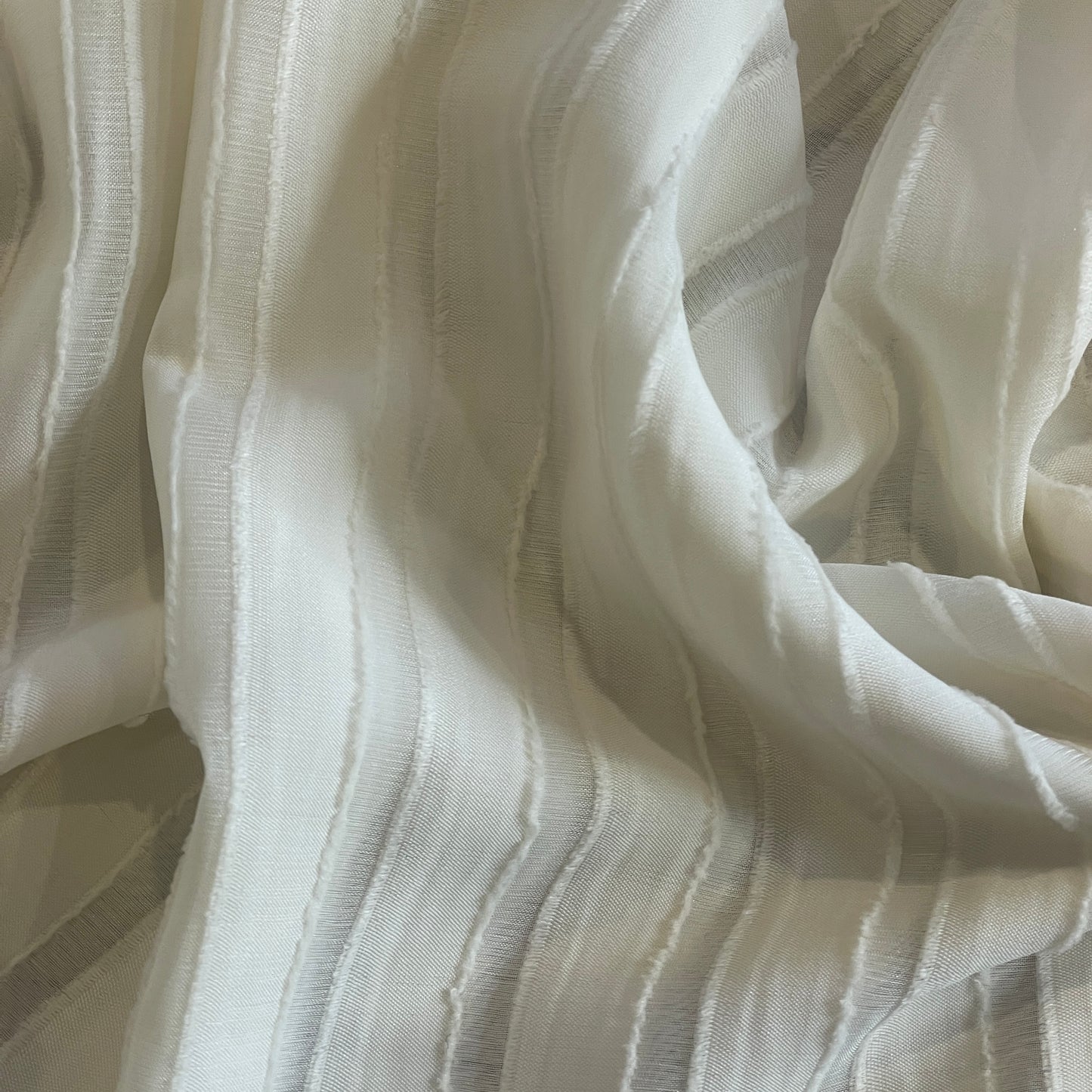Tilly ivory textured stripe georgette