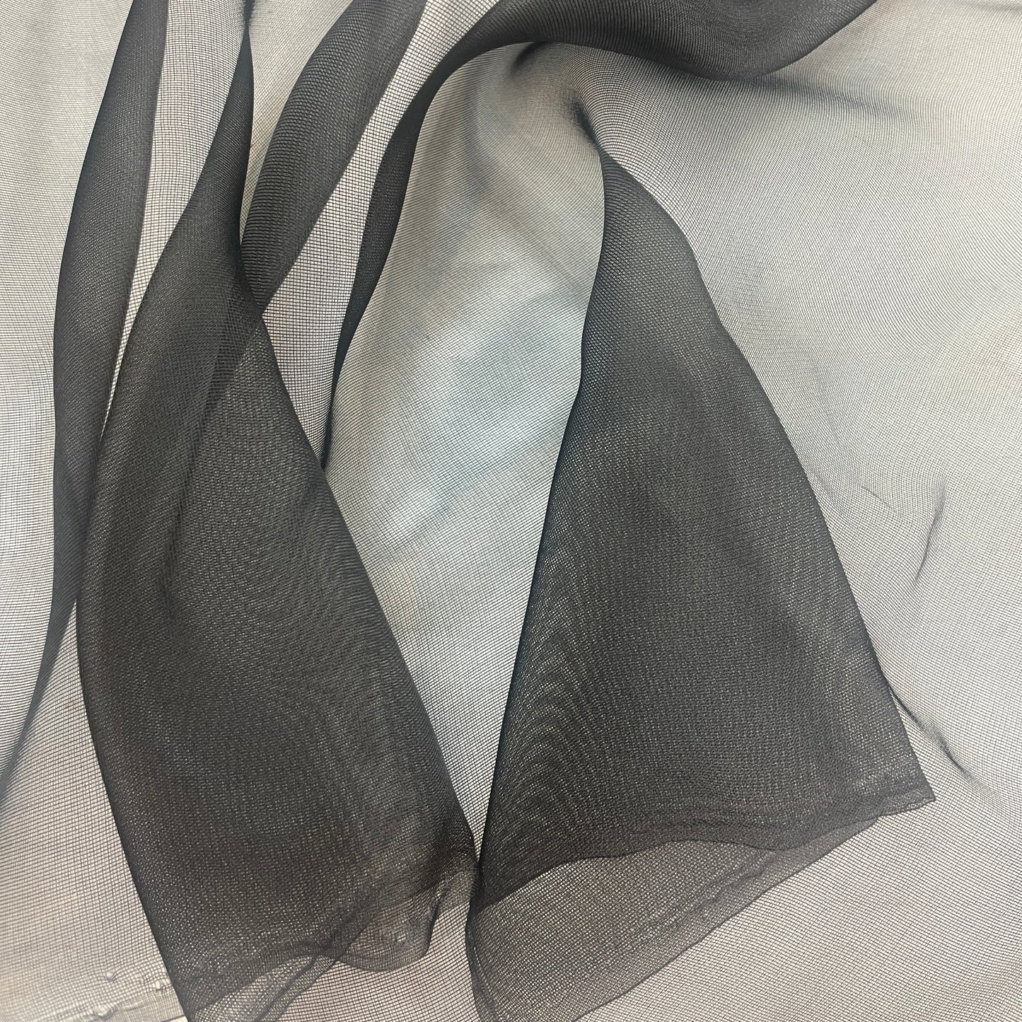 black soft Silk Organza gauze