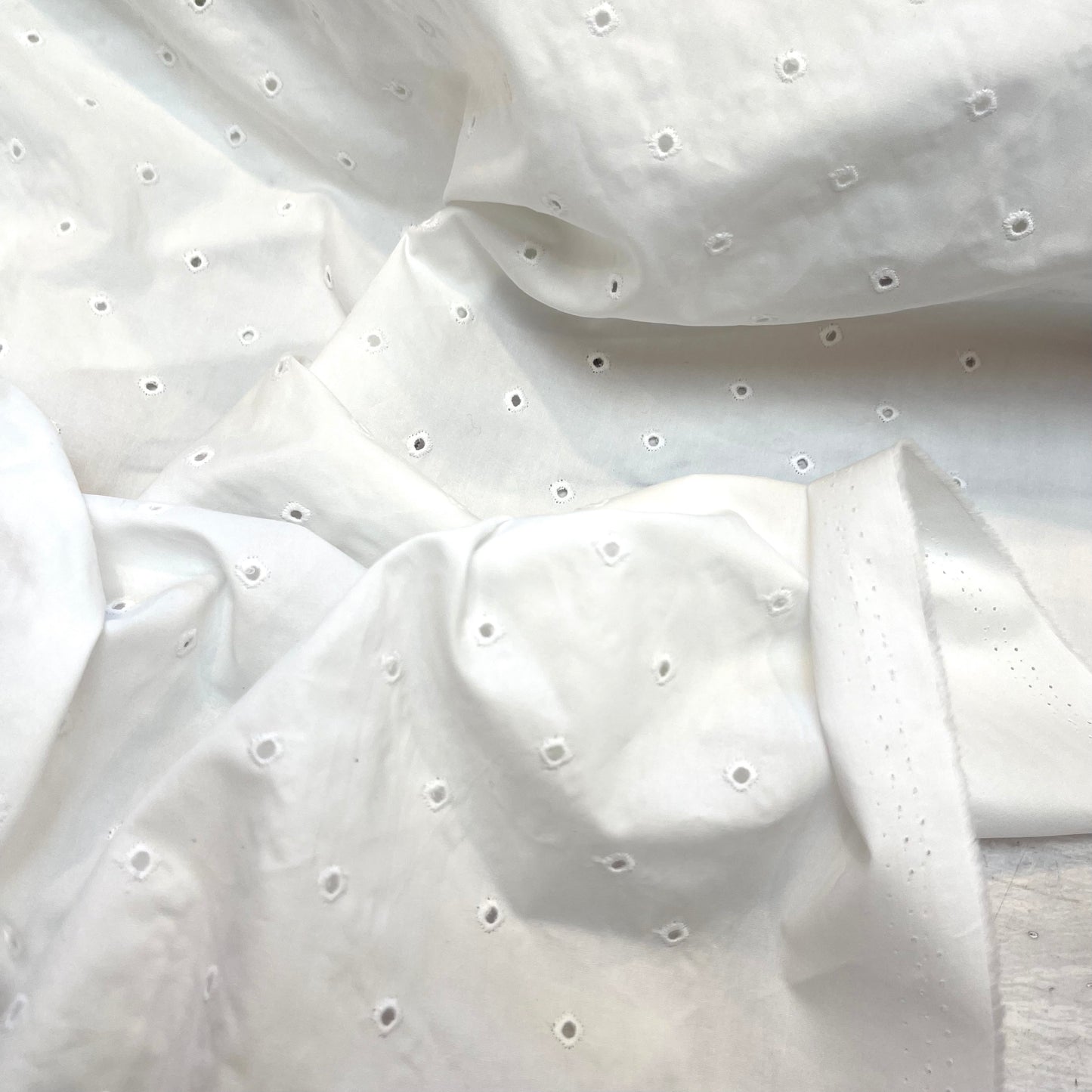 White Hailspot Cotton Broderie