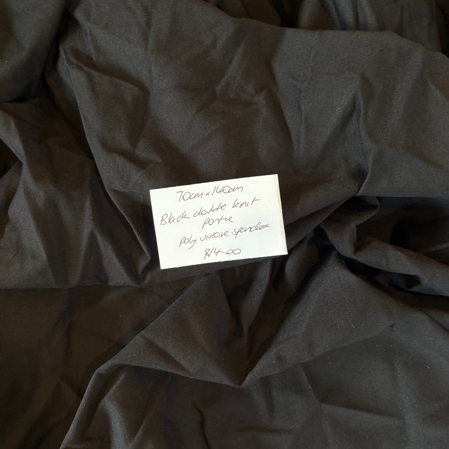 70cm Black double knit Ponte