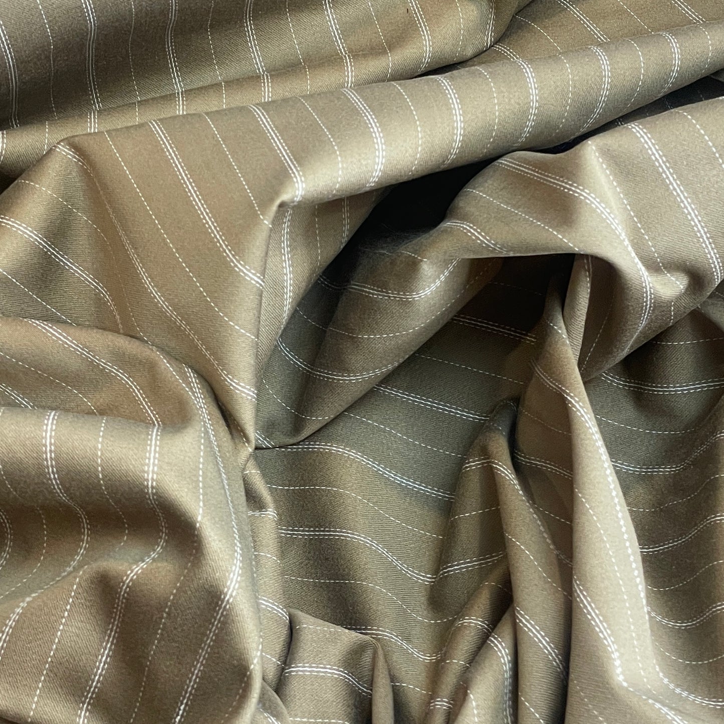 Taupe stripe Stretch Cotton Sateen