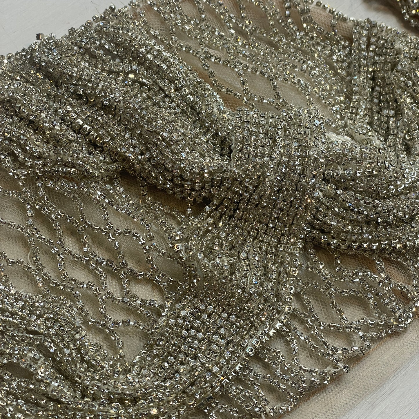 Diamanté encrusted bra cup piece