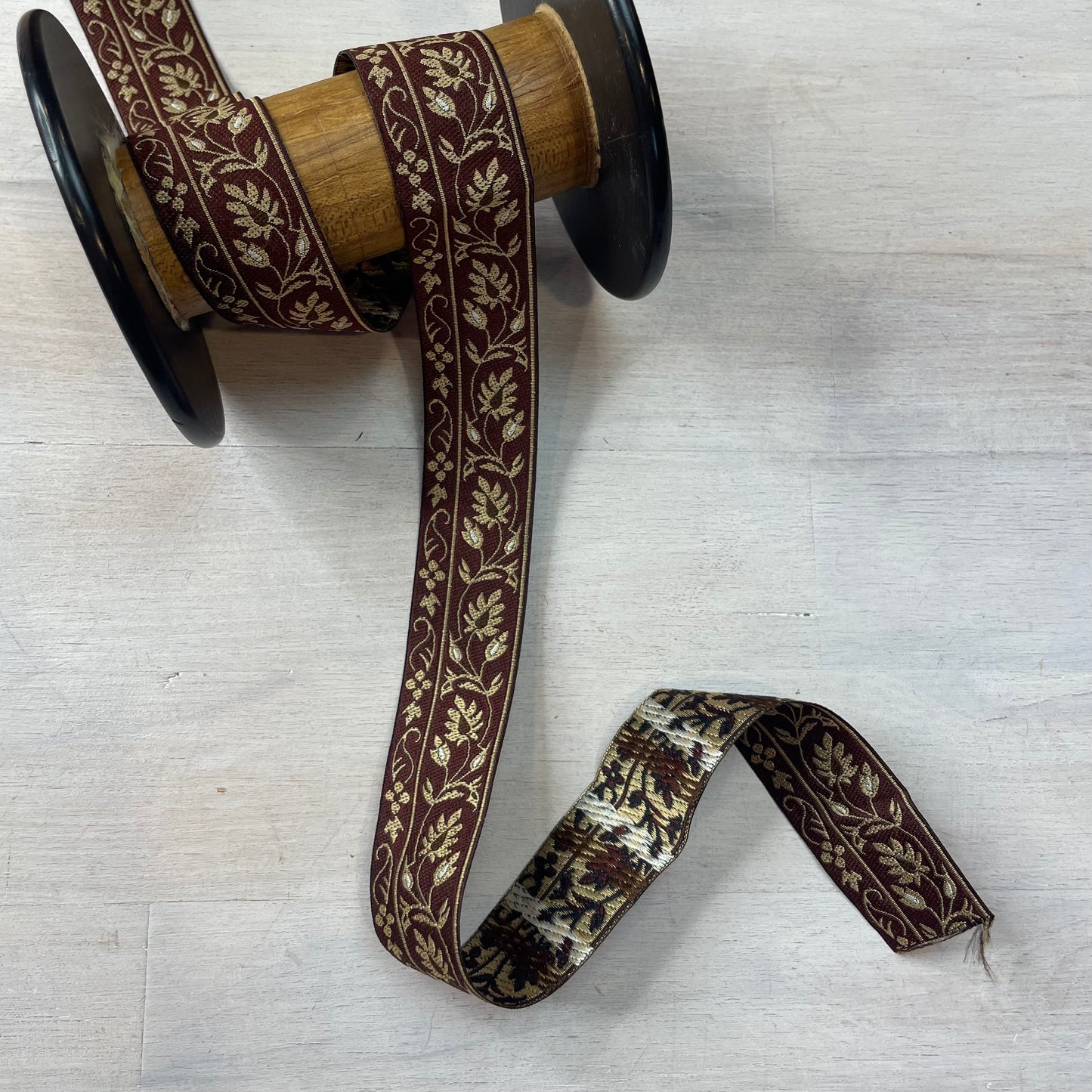 Burgundy Gold Harvest Ribbon