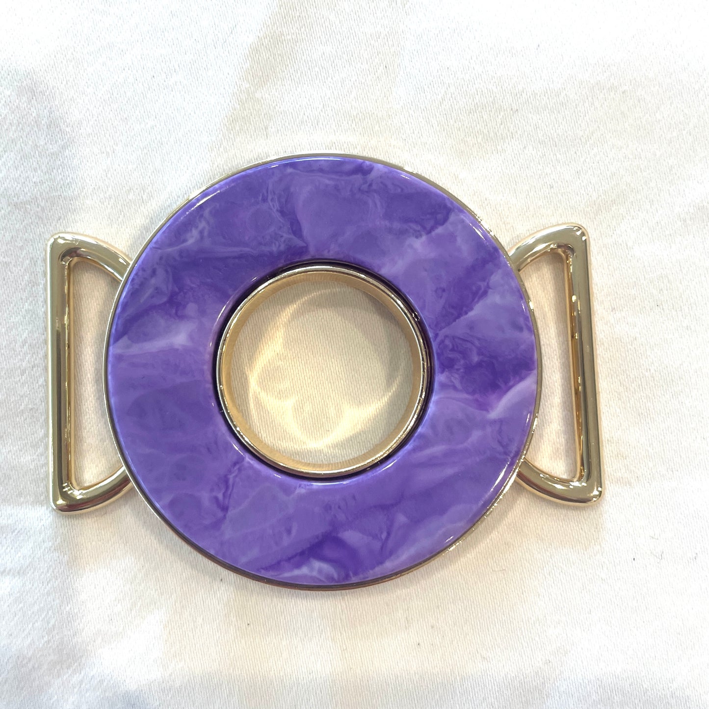 Mauve marble Ring buckle large