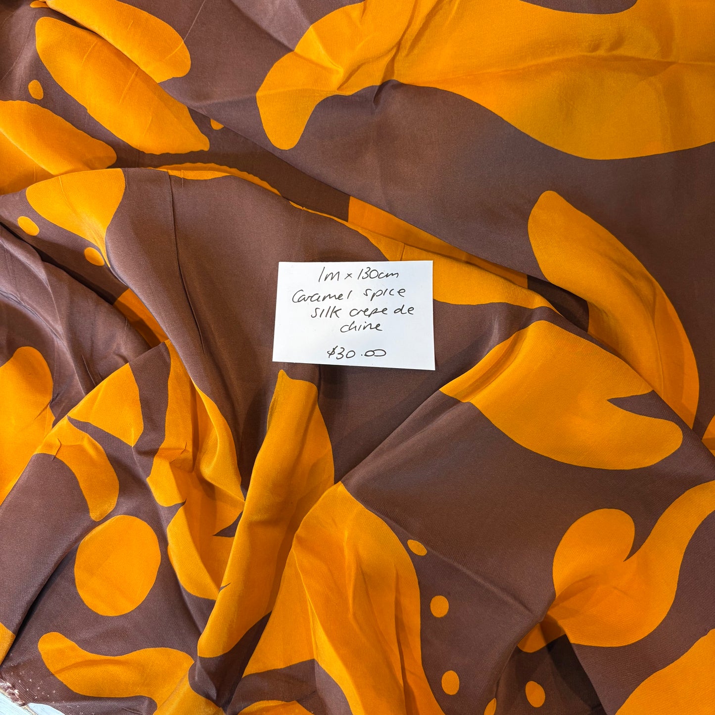 1m Caramel Spice Silk Crepe De Chine