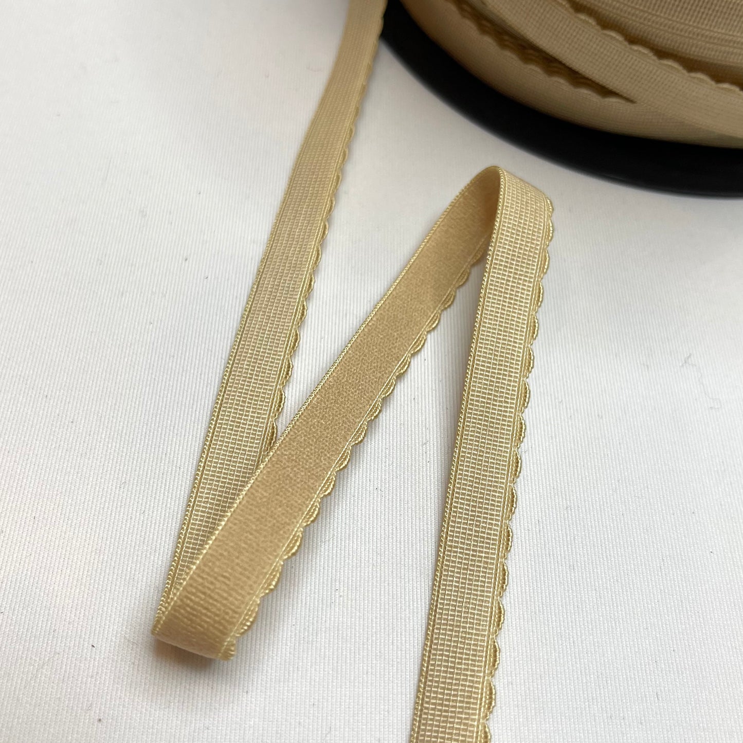 Tan 11mm Plush Back Picot Elastic