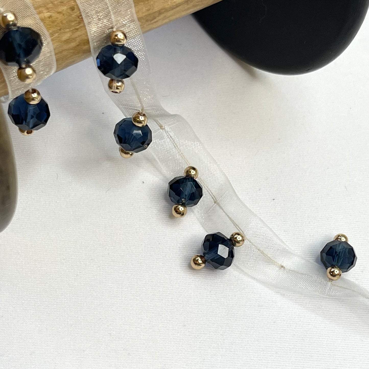 Smoke Gems Glass Large Beaded Trims