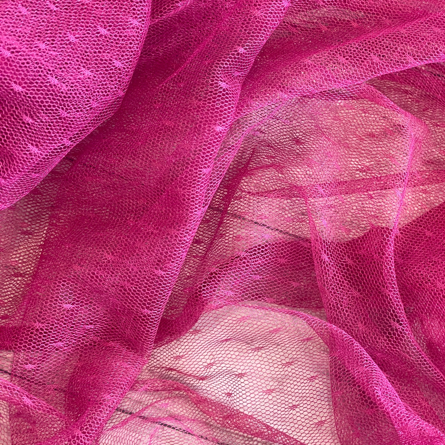 Fuchsia fine hail Spotted Tulle